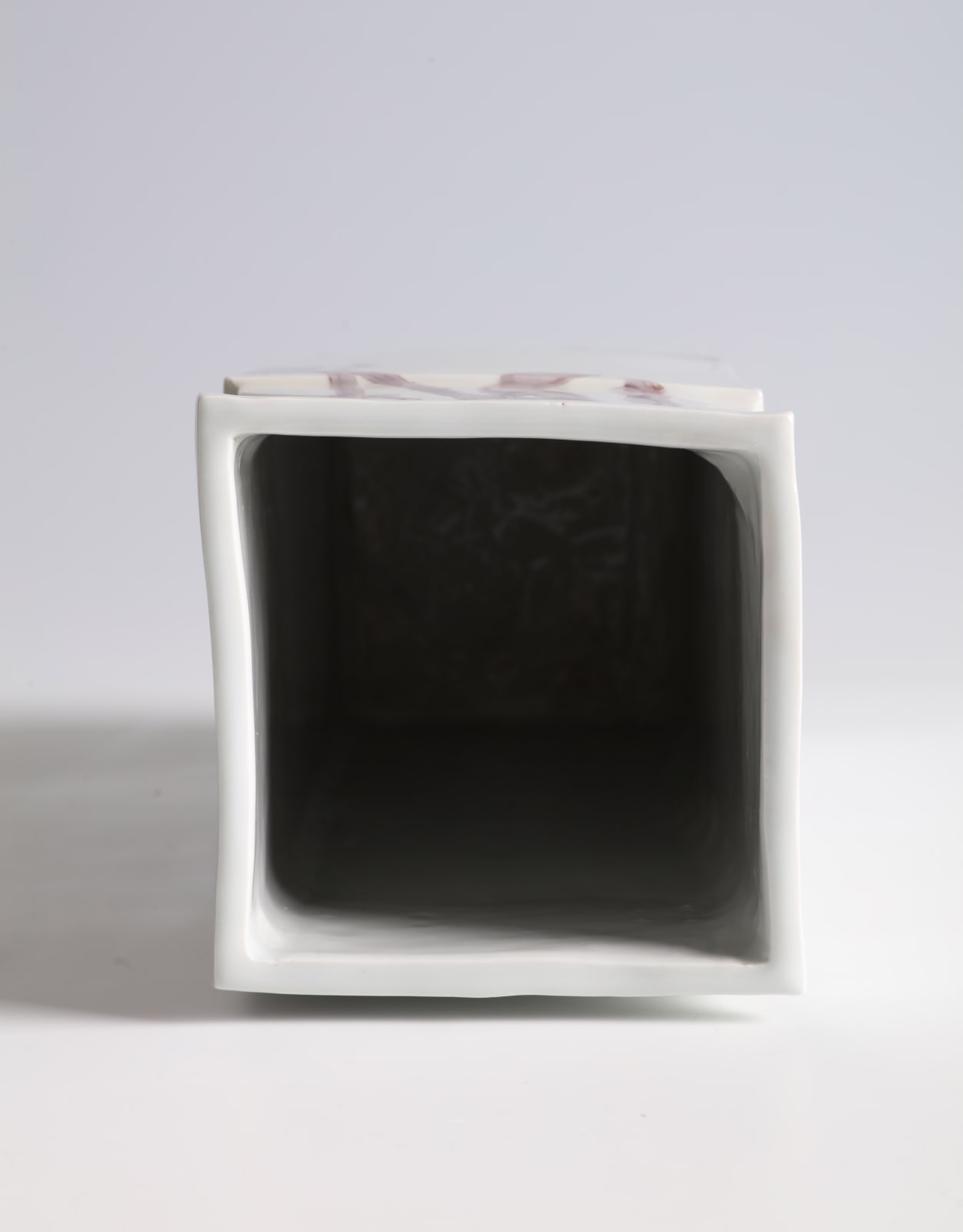 Takegoshi Jun, Square Vase with Bull-Headed Shrikes on Tree Branches, ca 2000