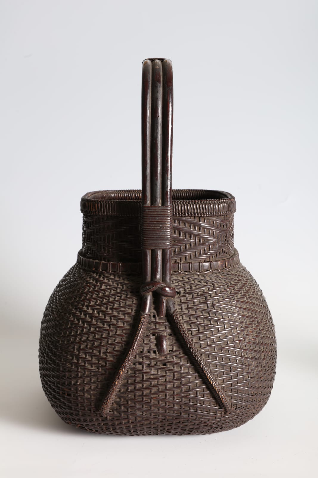 Kansai karamono basket maker, Karamono Handled Flower Basket, ca 1900