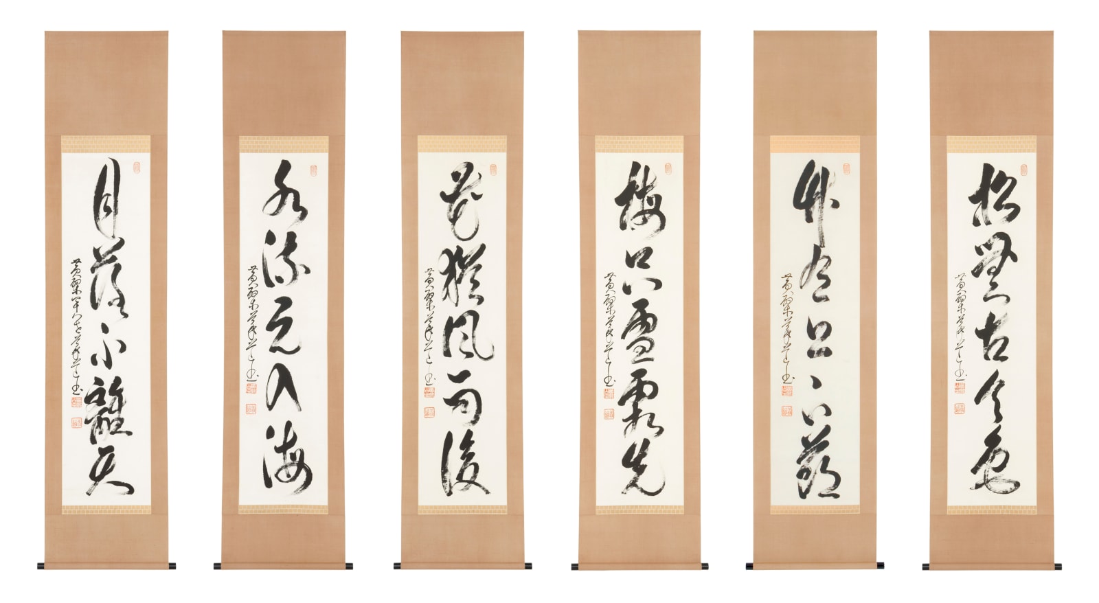 Gidō Kōkan 義道弘貫, Six Zen Calligraphies, 1910s-1930s