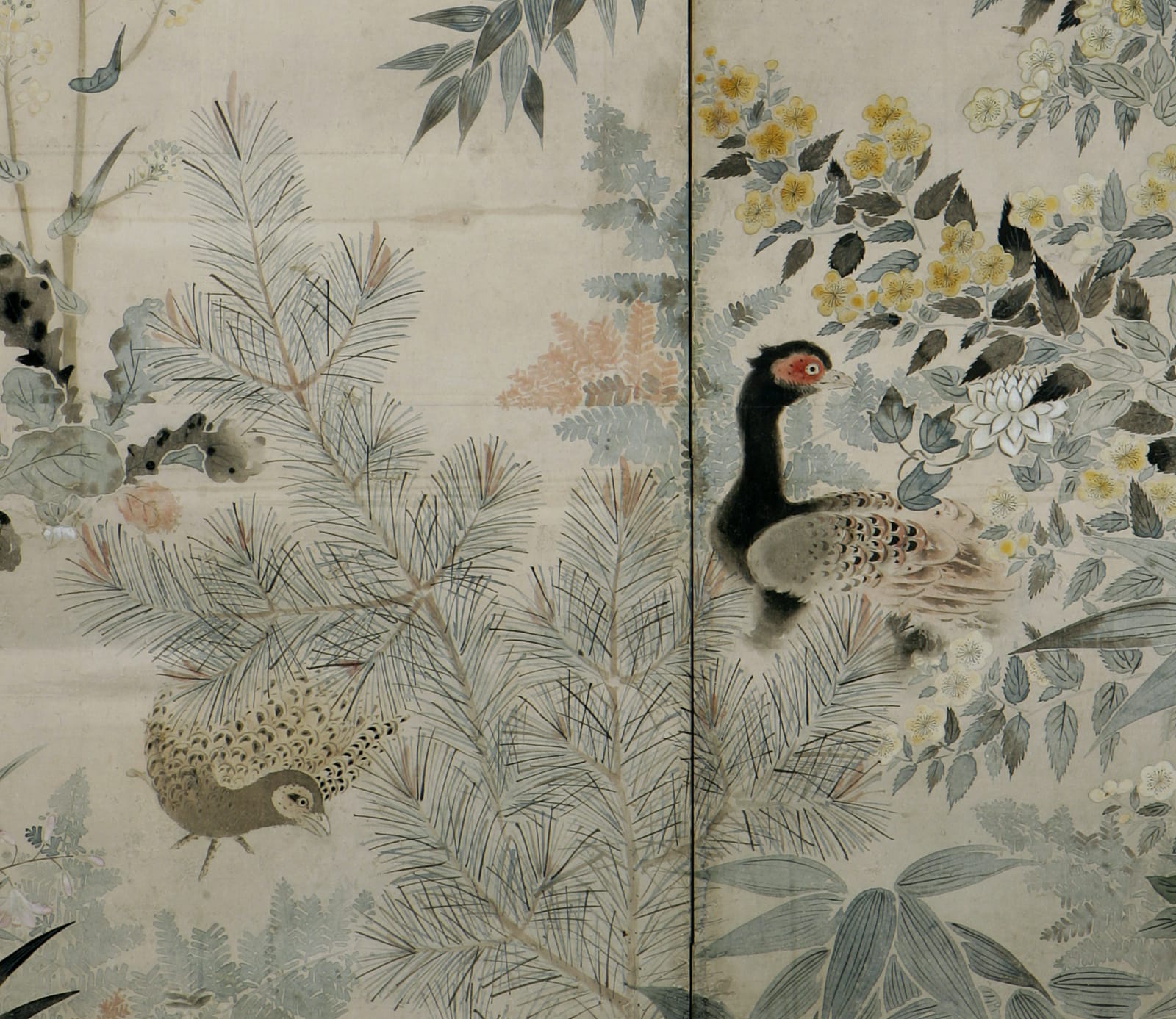School of Ogata Korin, Birds and Flowers of the Four Seasons, early 18th century