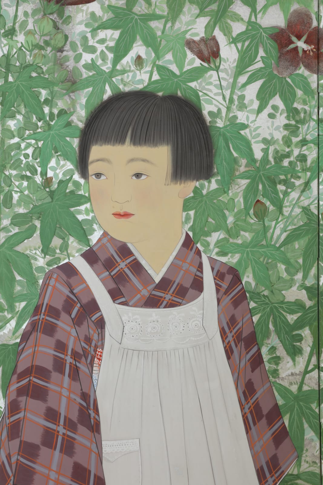 Kono Yoshimine, Young Girl by Autumn Plants, 1930s
