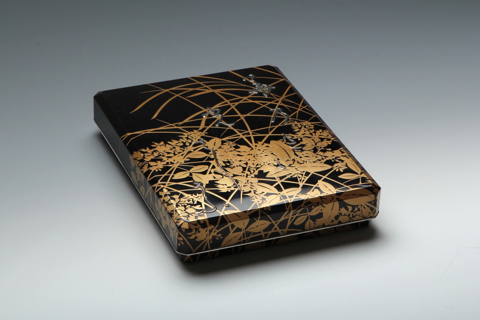 Miyazaki Heiando, Set of Writing Box and Document Box with Poem, Grasses and Flowers, 1920s
