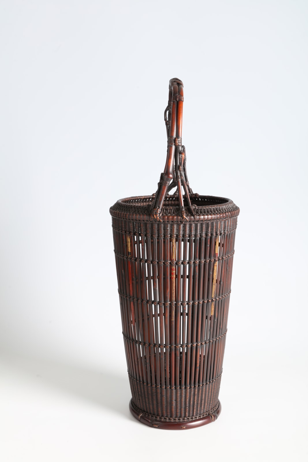 Maeda Chikubōsai I, Flower Basket with Natural Bamboo Handle and Antique Arrow Shafts, 1920s-1930s