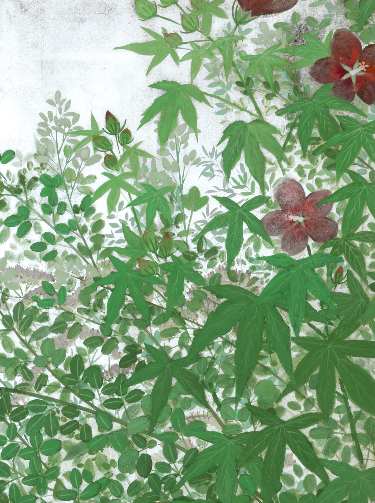 Kono Yoshimine, Young Girl by Autumn Plants, 1930s