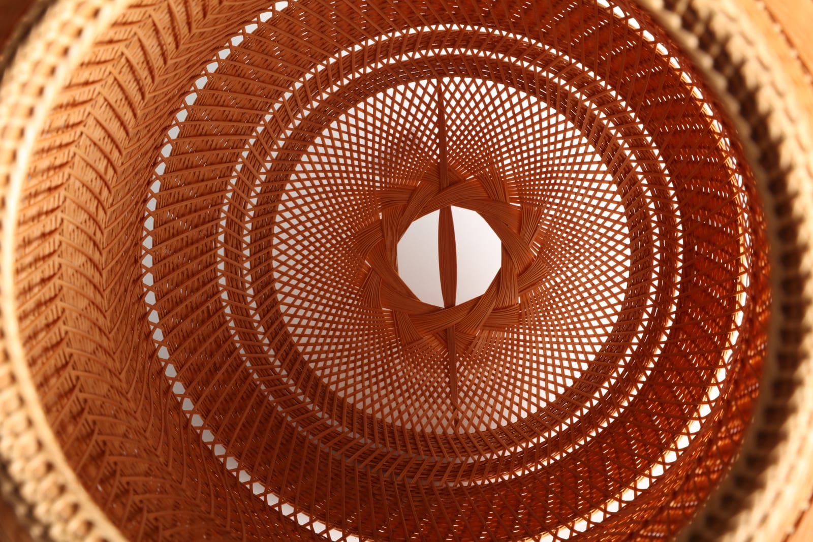 Iizuka Rōkansai, “Long Life” Leached Bamboo Flower Basket, 1940s-1950s