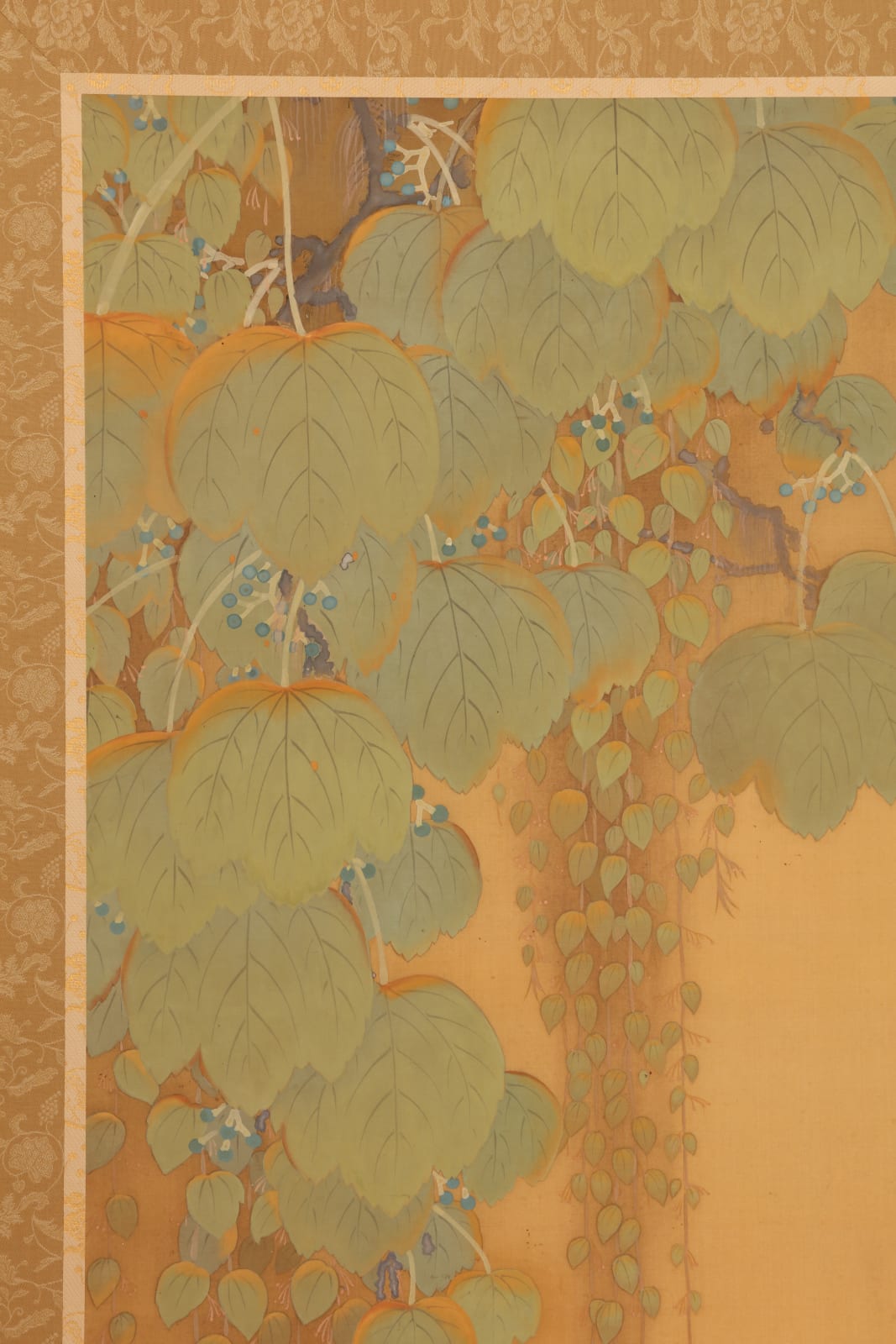 Kahata Tosen, Collie and Myna Bird (In a Peaceful Garden, The First Signs of Autumn), 1926