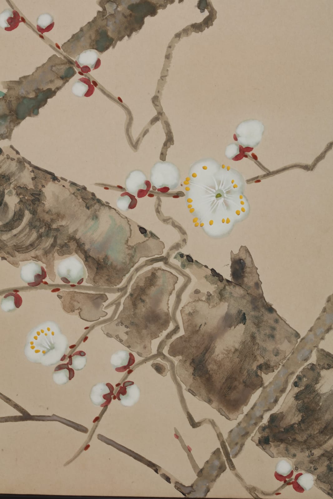 Shirayama Shunpō, Blooming Plum Trees and Birds, ca 1915