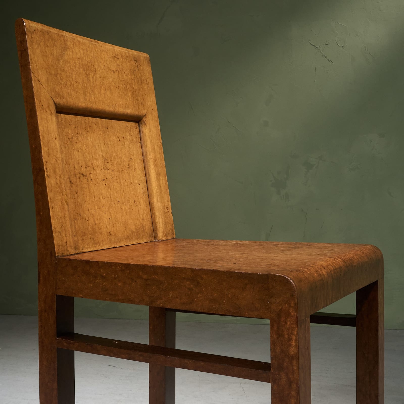 Rationalist Side Chair in Parchment, Italy, 1930's