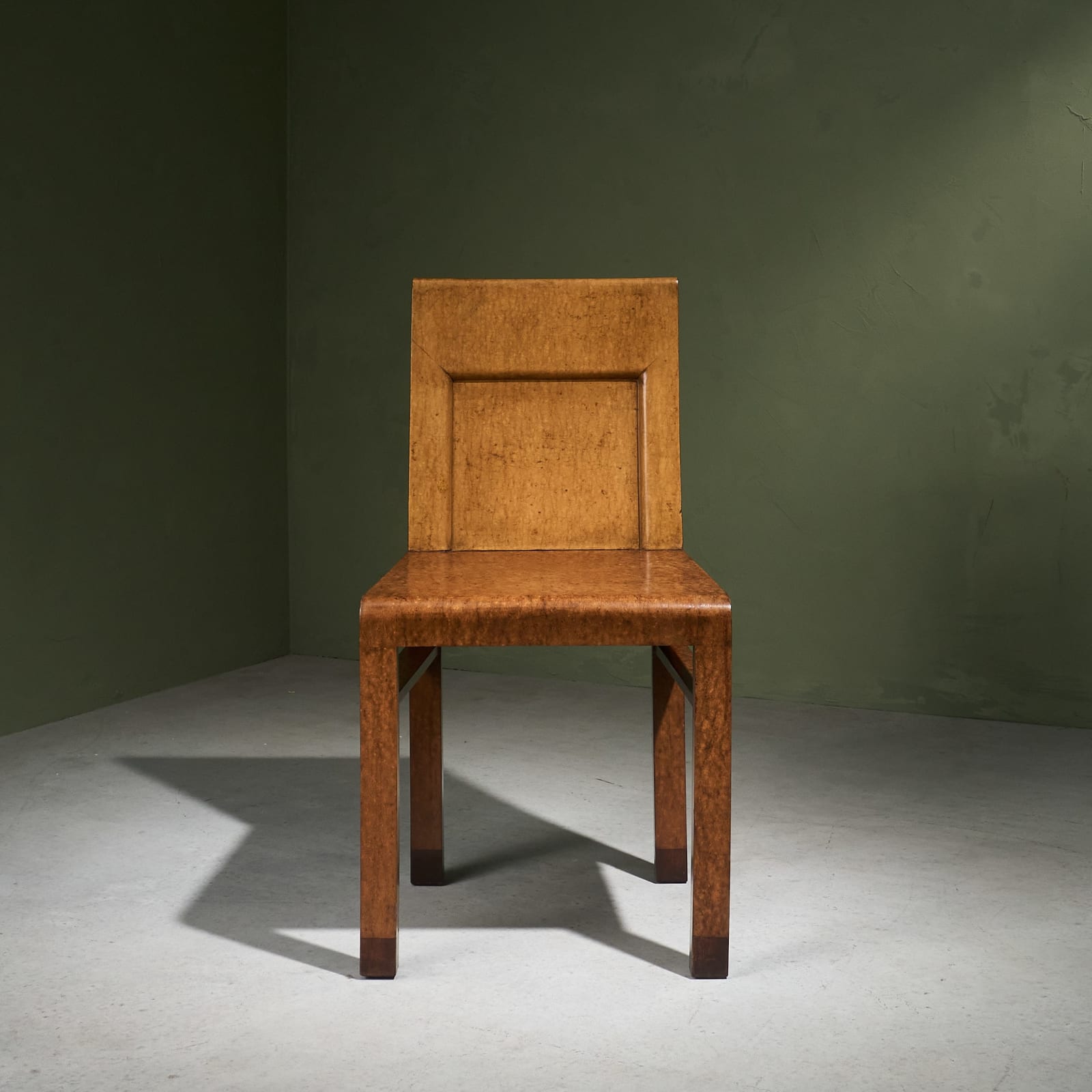 Rationalist Side Chair in Parchment, Italy, 1930's