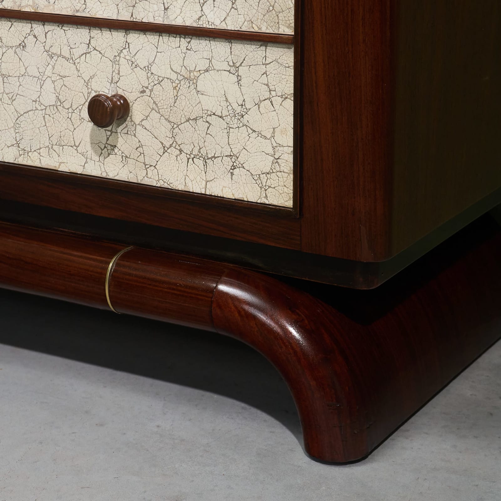 Aldo Tura, Early and Rare Eggshell Cabinet with Illuminated Sectretaire, Italy, 1930s
