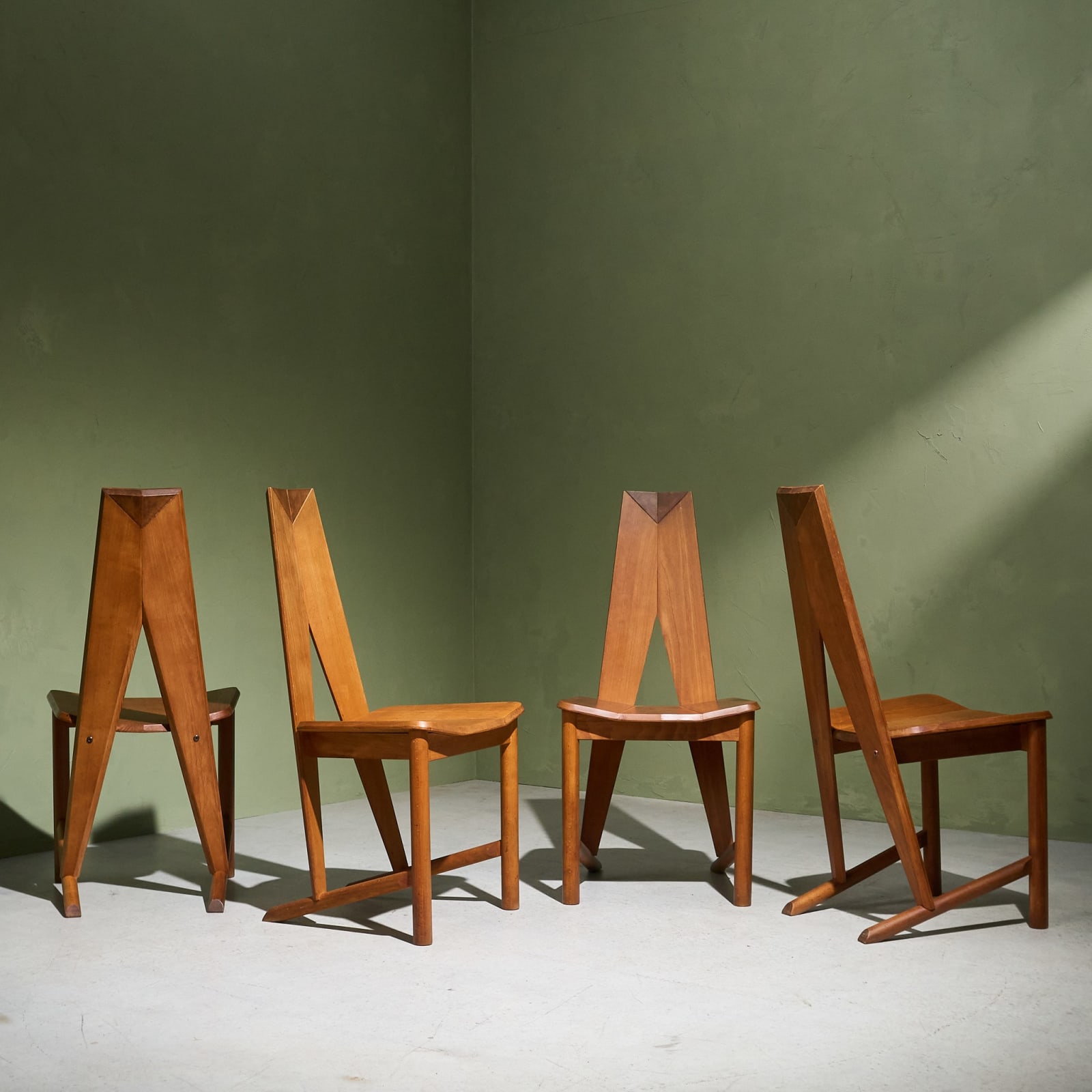 Søren Nissen and Ebbe Gehl, Set of 4 Dining Chairs, for Seltz, France, 1980