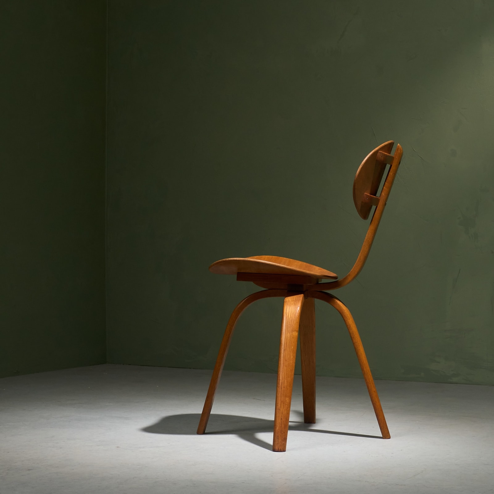 Hugues Steiner, Early 'Bow-Wood No. 03' Side Chair, France, Late 1940's