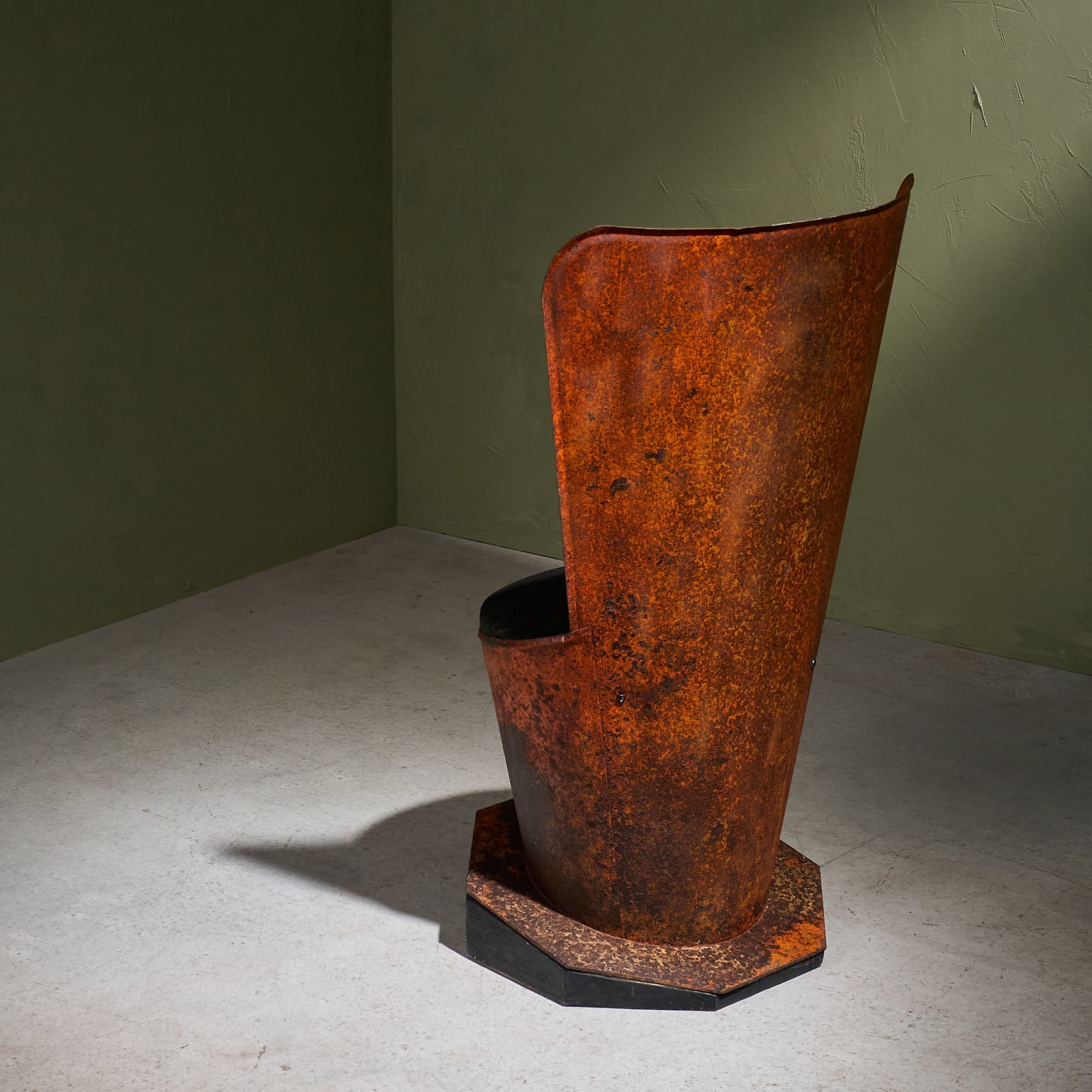 Postmodern Unique Steel Side Chair, Italy, 1970s