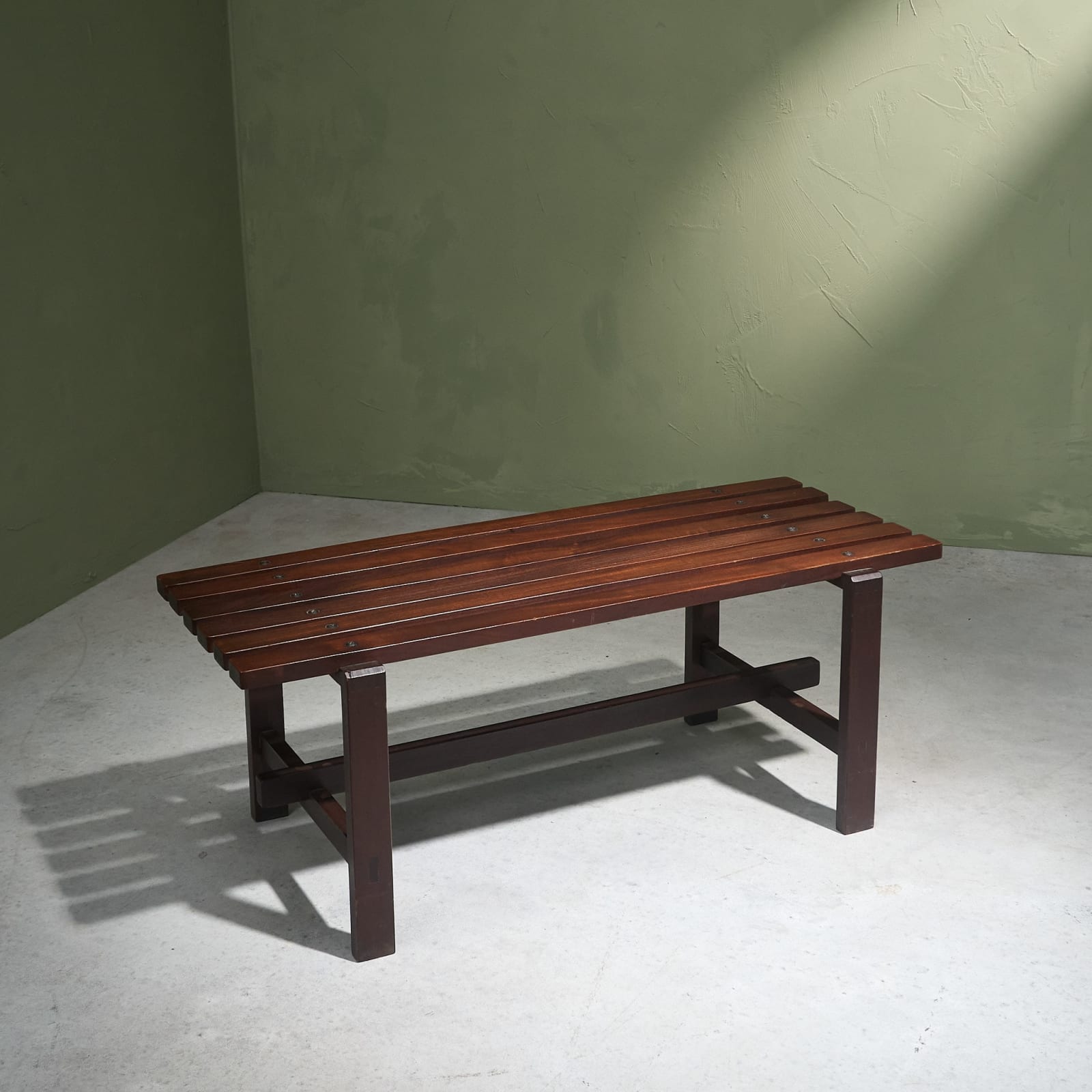 Bench or Sidetable in Solid Teak, Italy, Late 1950s