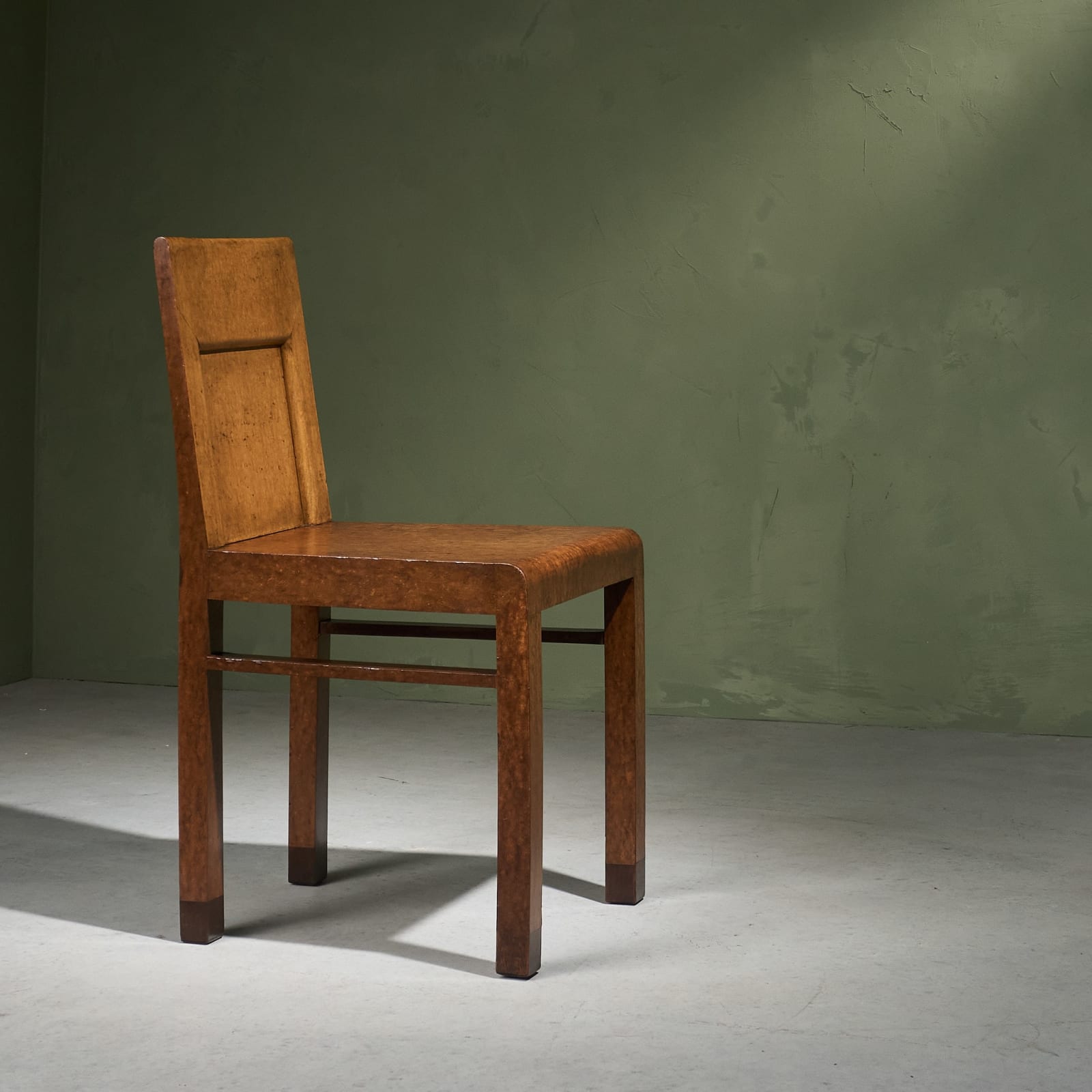 Rationalist Side Chair in Parchment, Italy, 1930's