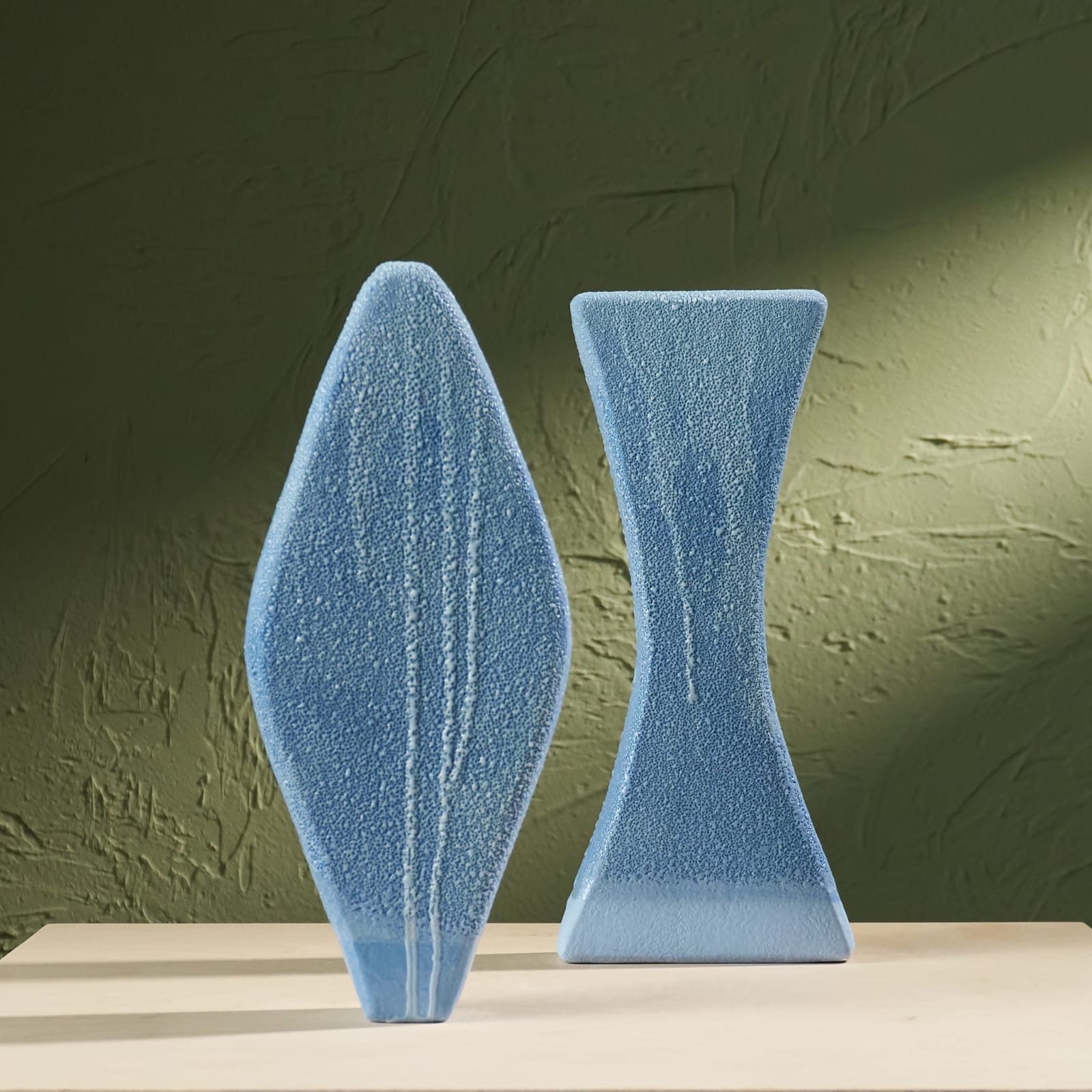 Eunsol Kim, 'Condensation' Series, Set of Two Glazed Ceramic Sculptures in Blue, The Netherlands, 2025