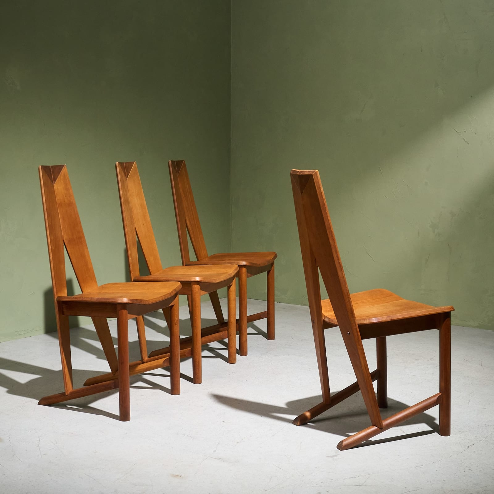 Søren Nissen and Ebbe Gehl, Set of 4 Dining Chairs, for Seltz, France, 1980