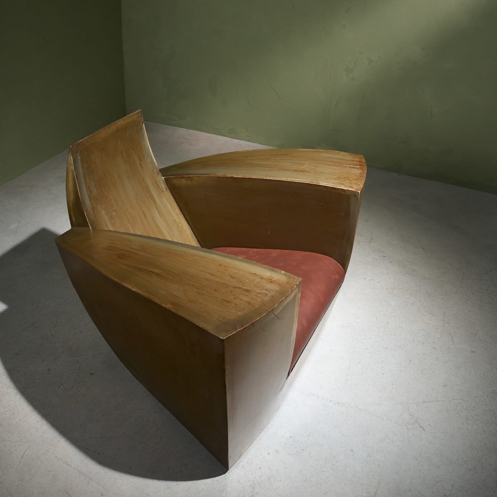 Jonathan Singleton, 'Easy One' Armchair in Patinated Steel and Leather, UK/Spain, 1990s