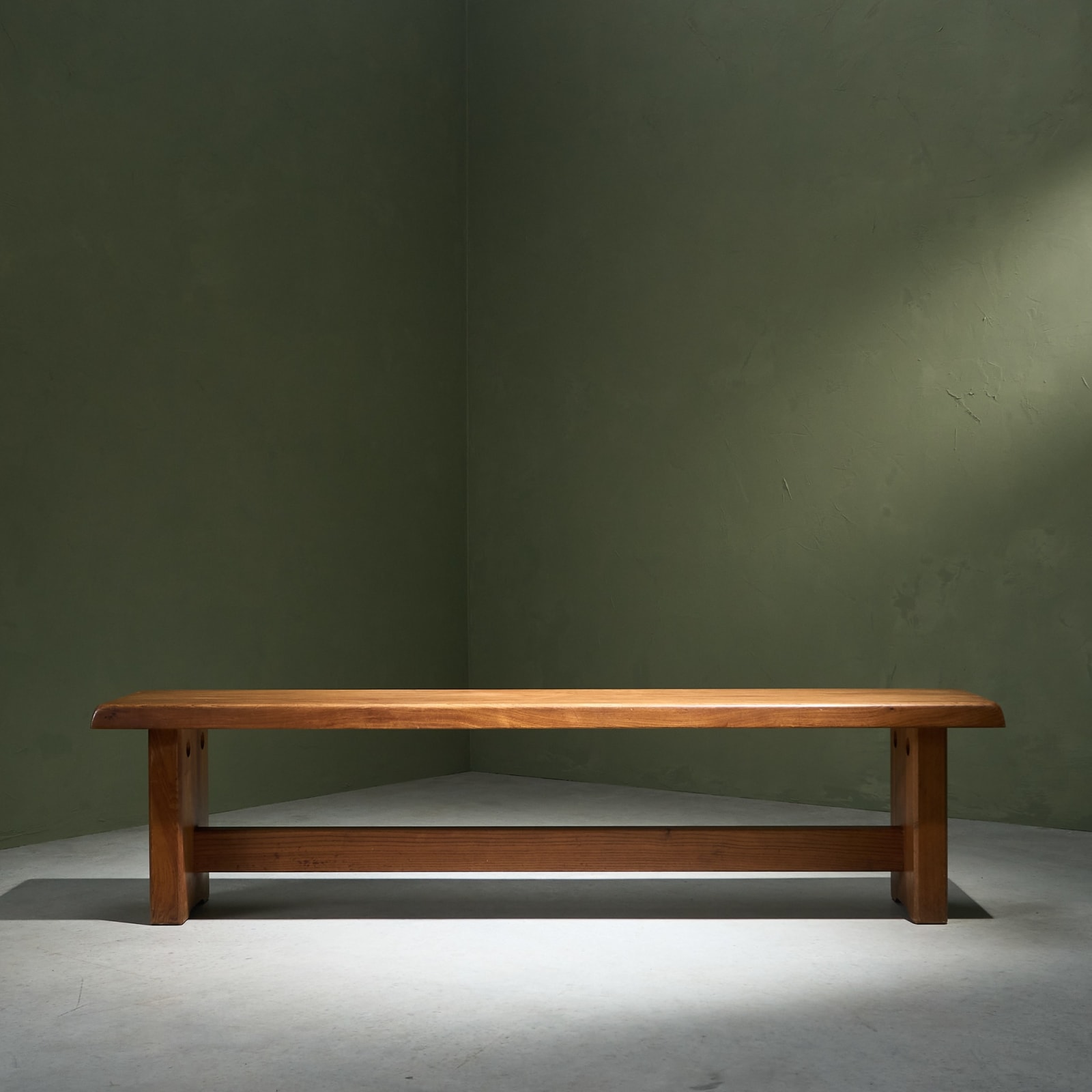 Pierre Chapo, Early S14-B Bench in Patinated Solid Elm, France, circa 1960