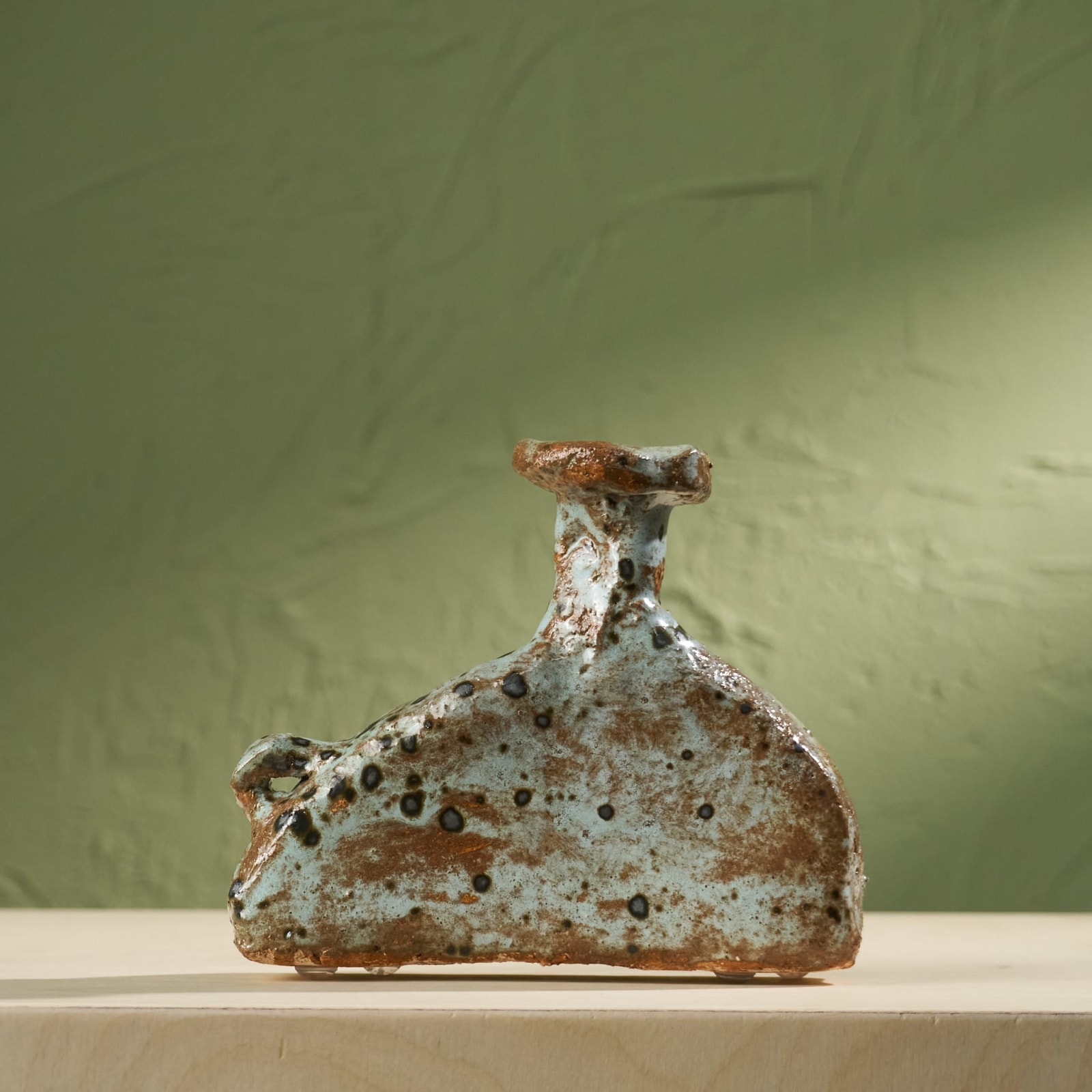 Willem van Hooff, Tiny Core Vessel, Glazed Earthenware, The Netherlands, 2020s