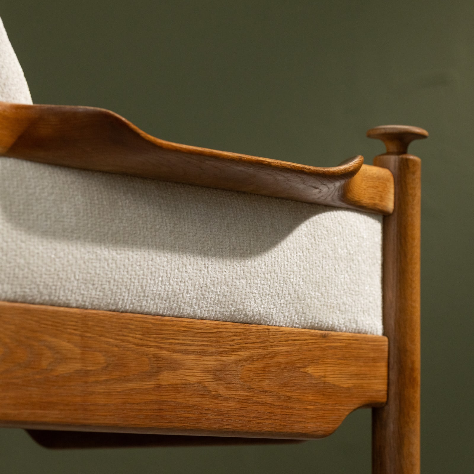 Unknown, Pair of Lounge Chairs in Off White Upholstery, Scandinavian, 1960-1970s