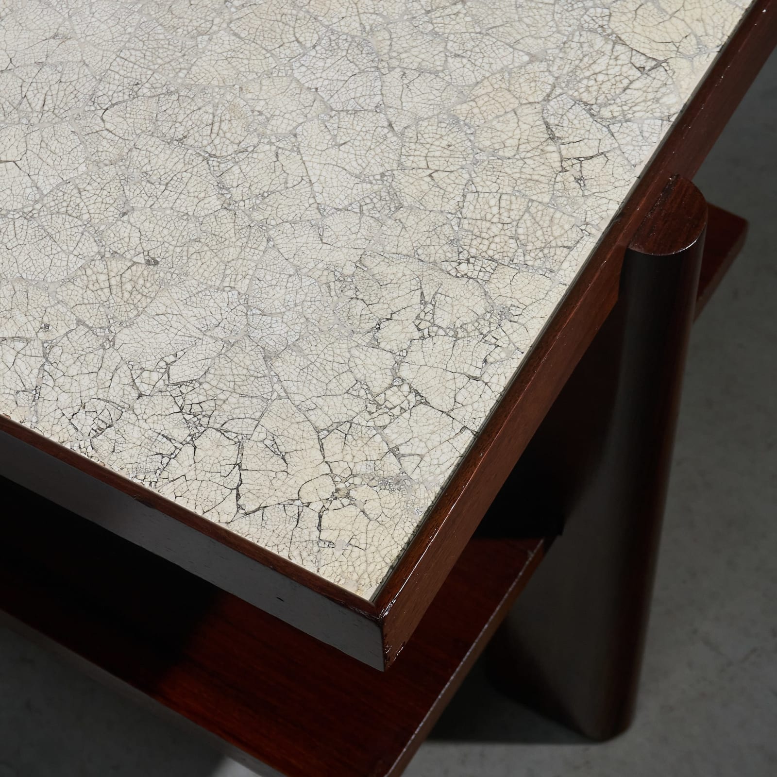 Aldo Tura, Early Unique Eggshell Side Table. Italy, 1940s