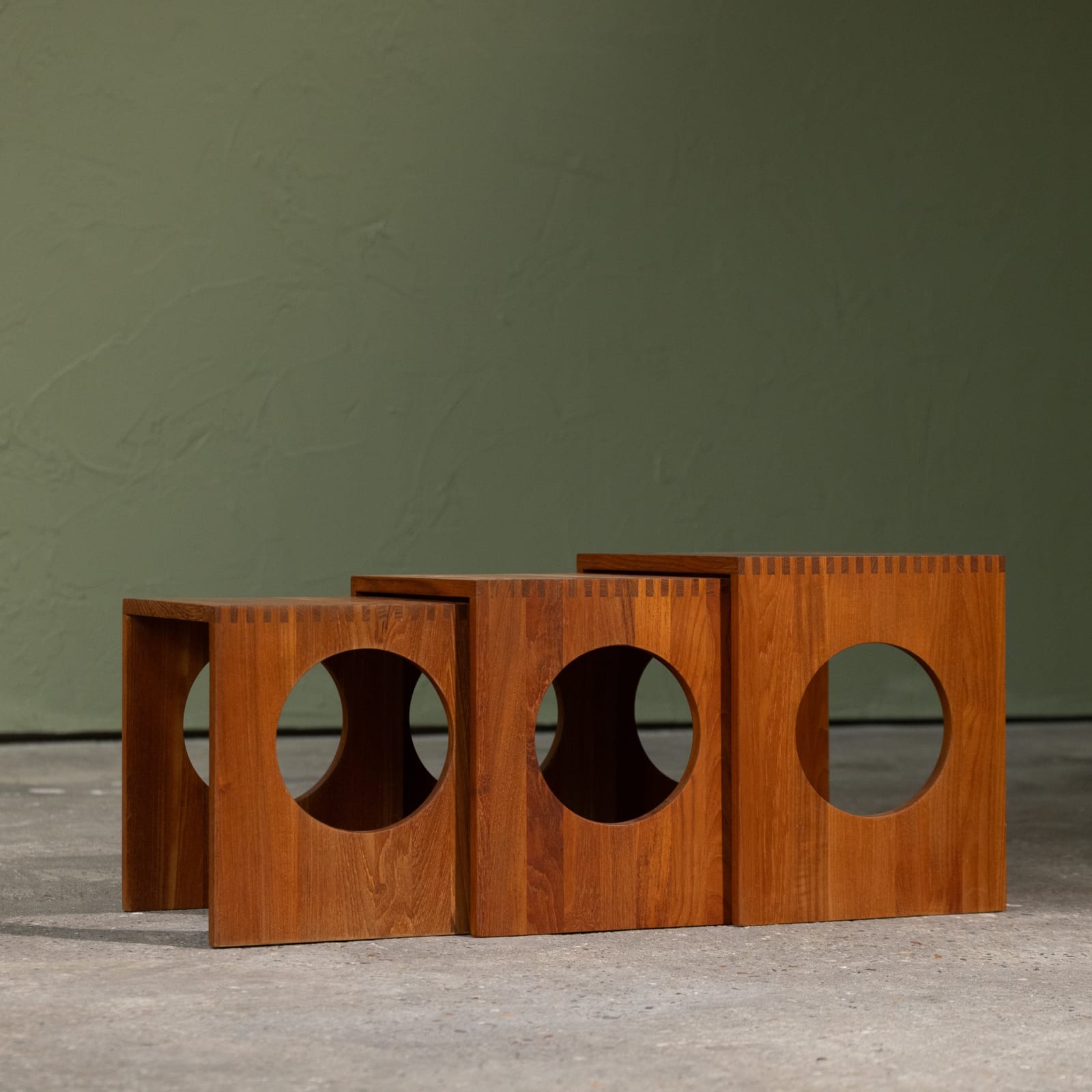 Jens Harald Quistgaard, Set of Three Nesting Tables in Solid Teak, Denmark, 1970s
