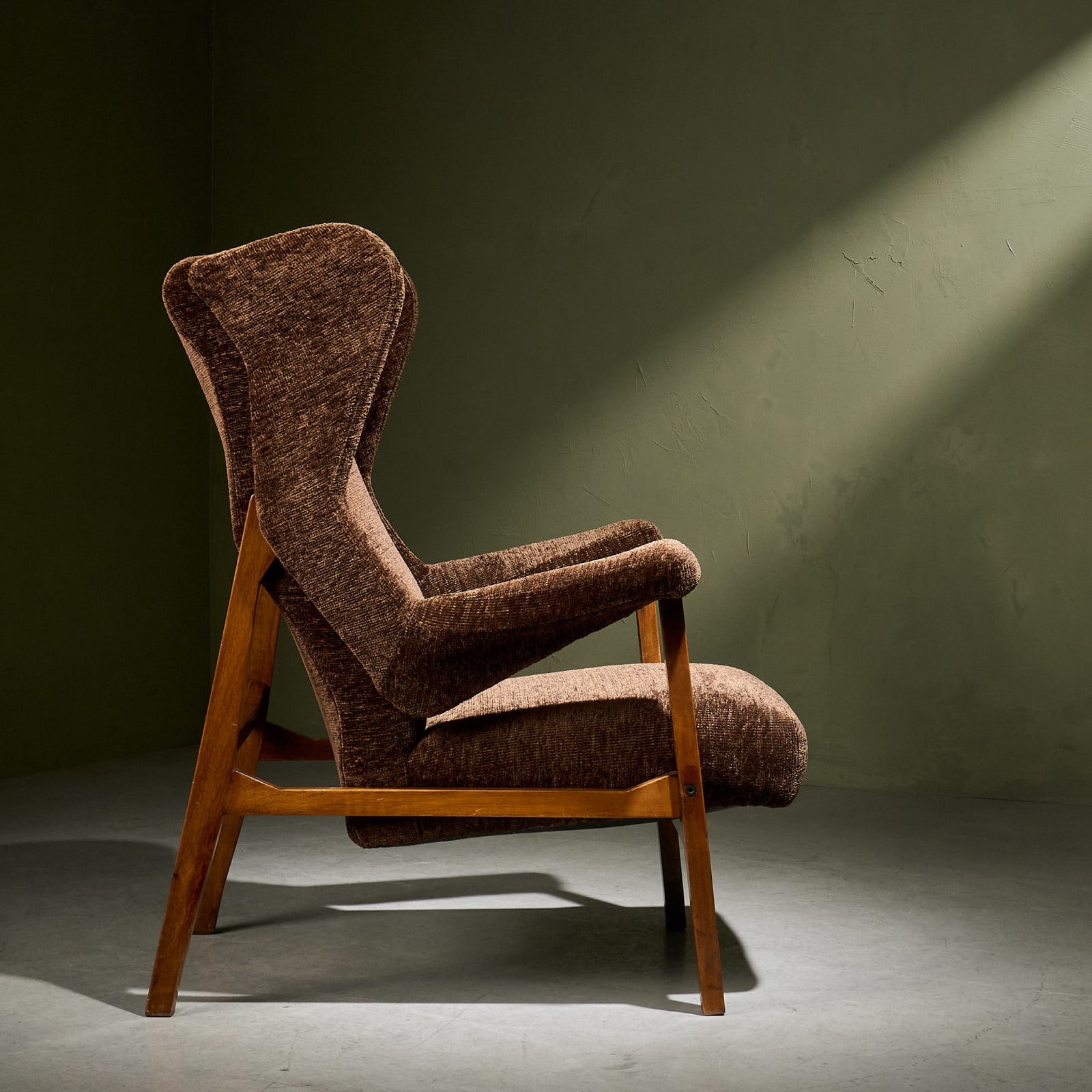 Franco Albini, Early 'Fiorenza' Lounge Chair in Pierre Frey Fabric for Arflex, Italy, 1950s