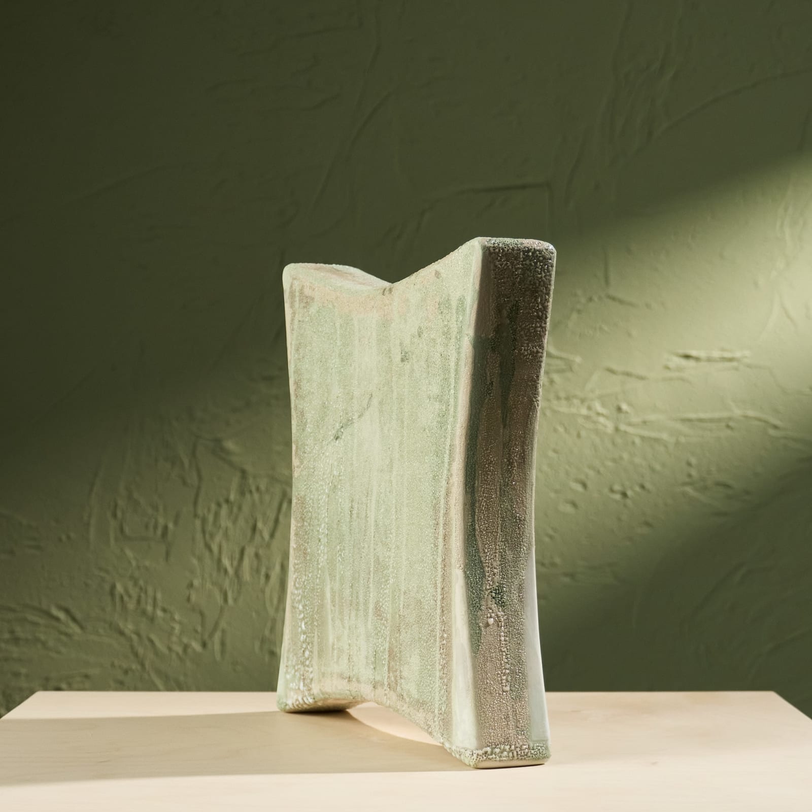 Eunsol Kim, 'Condensation' Series C2, Glazed Ceramic Sculpture in Green, The Netherlands, 2025