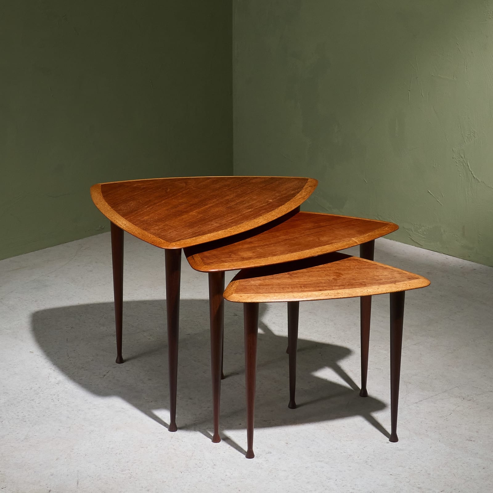 Poul Jensen, Nesting Tables in Teak, and Oak Scandinavian, 1960s