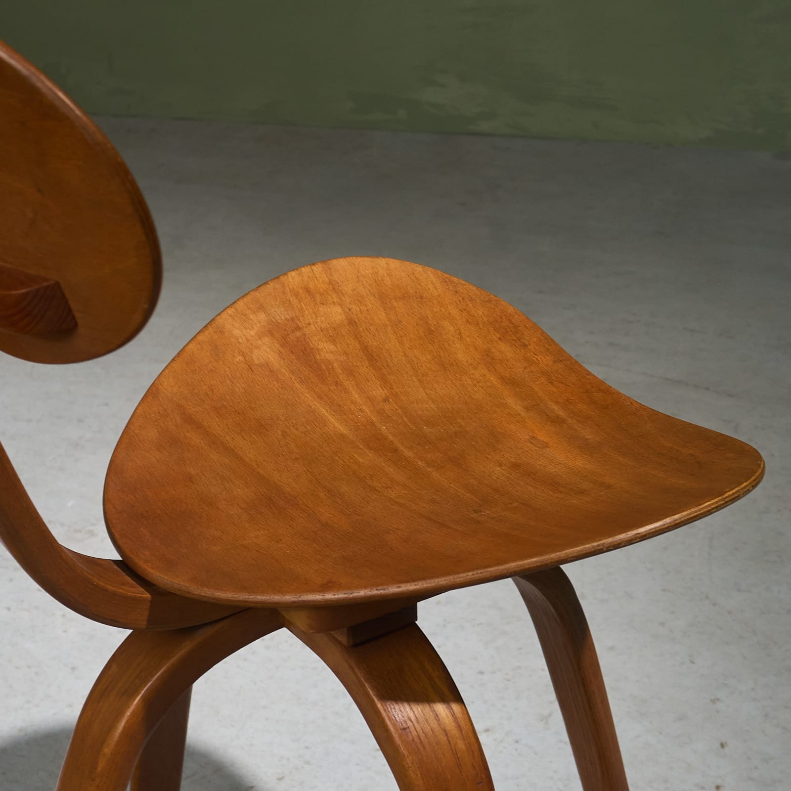 Hugues Steiner, Early 'Bow-Wood No. 03' Side Chair, France, Late 1940's