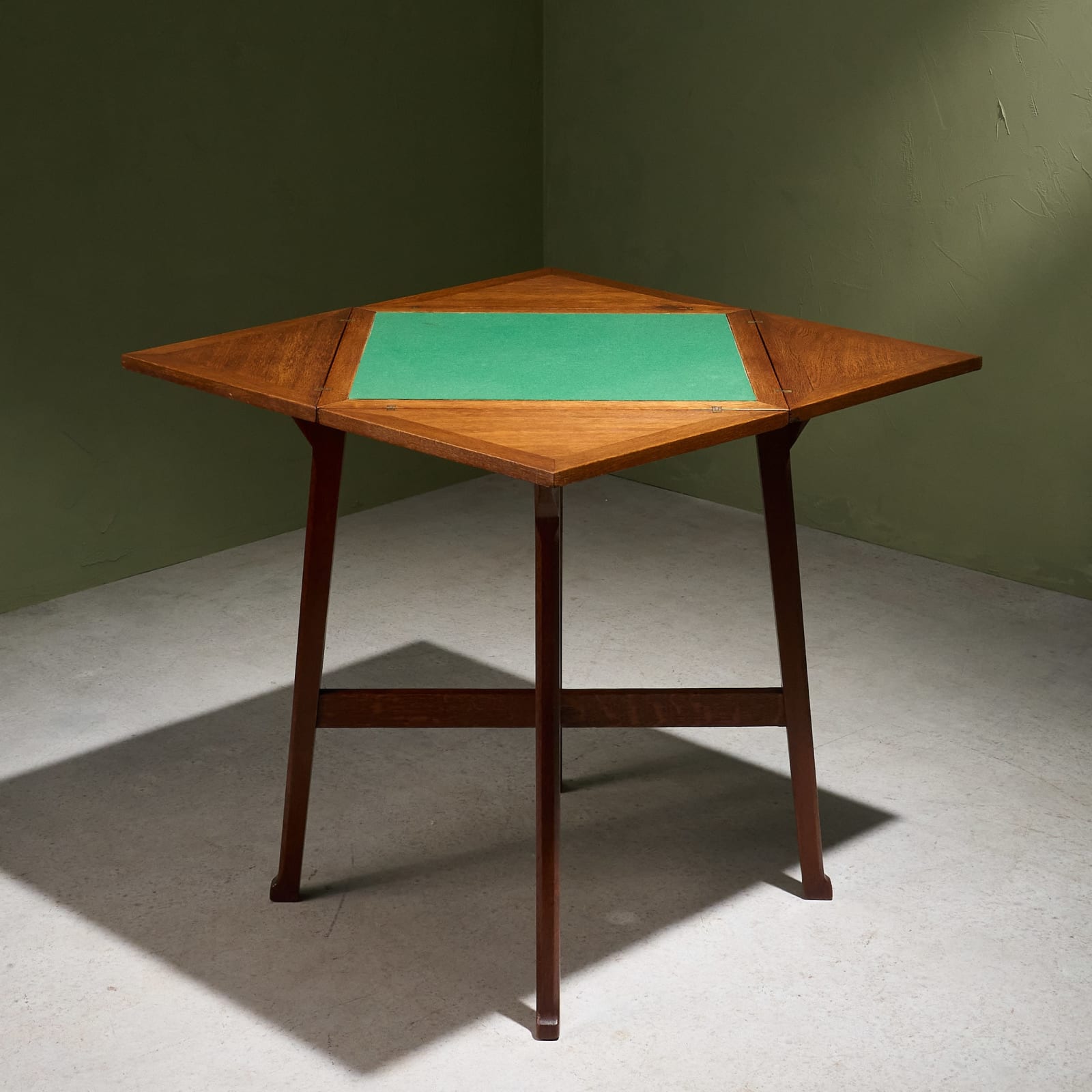 Envelope Game Table in Oak, The Netherlands, 1910s-1920s