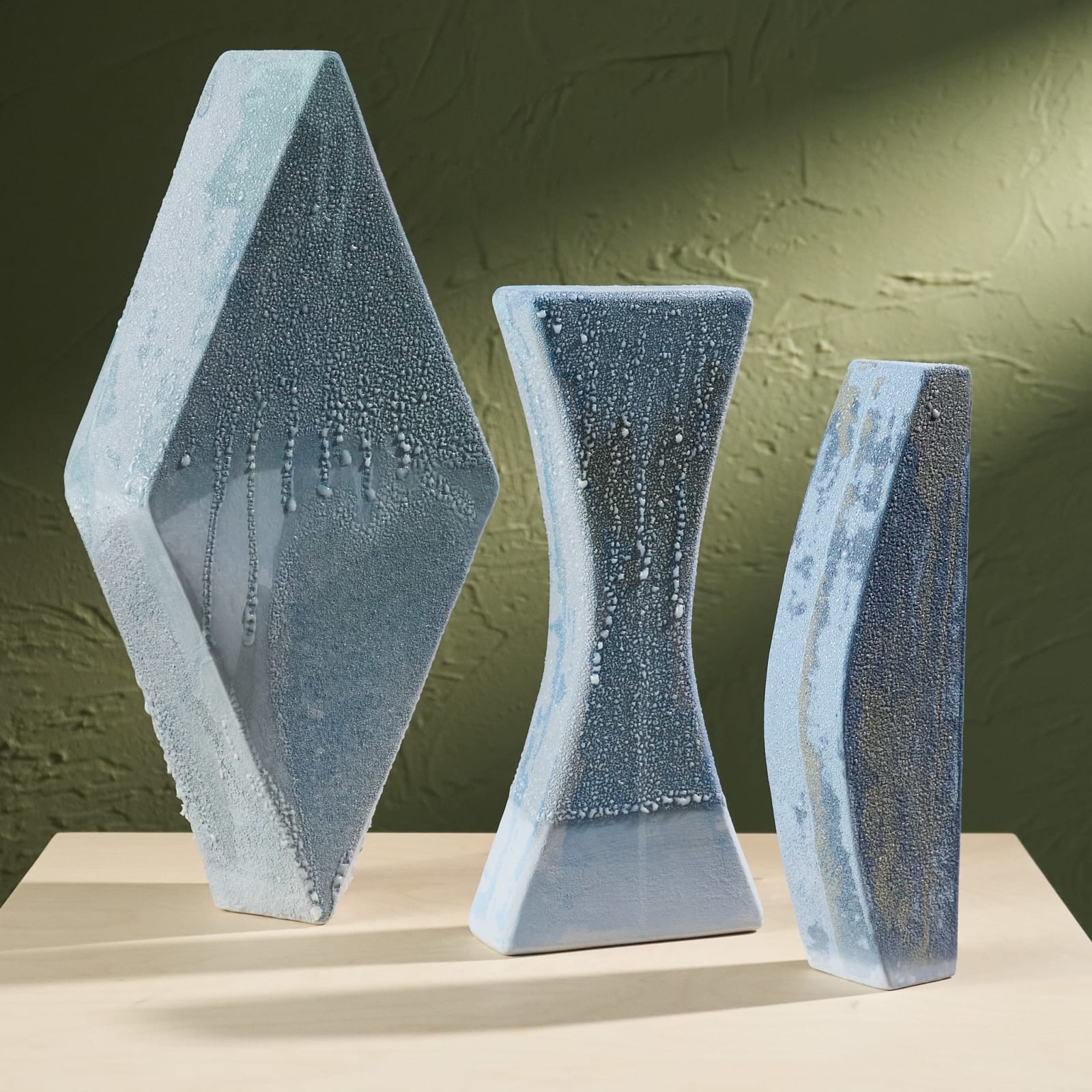 Eunsol Kim, 'Condensation' Series, C1, Glazed Ceramic Sculpture in Blue, The Netherlands, 2025