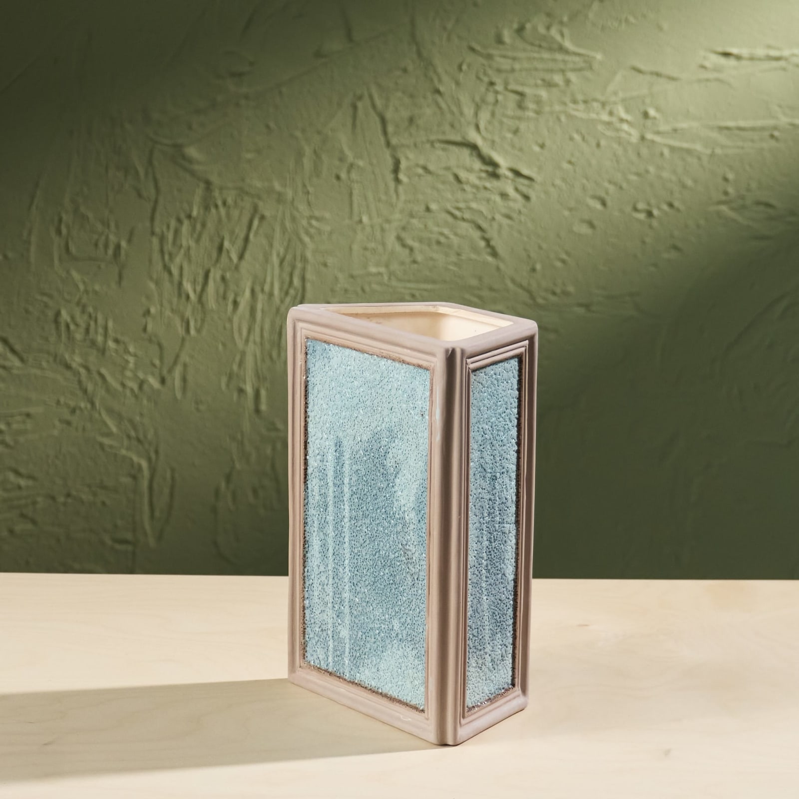 Eunsol Kim, 'Window' Series W1, Glazed Ceramic Sculpture in Grey and Blue, The Netherlands, 2025