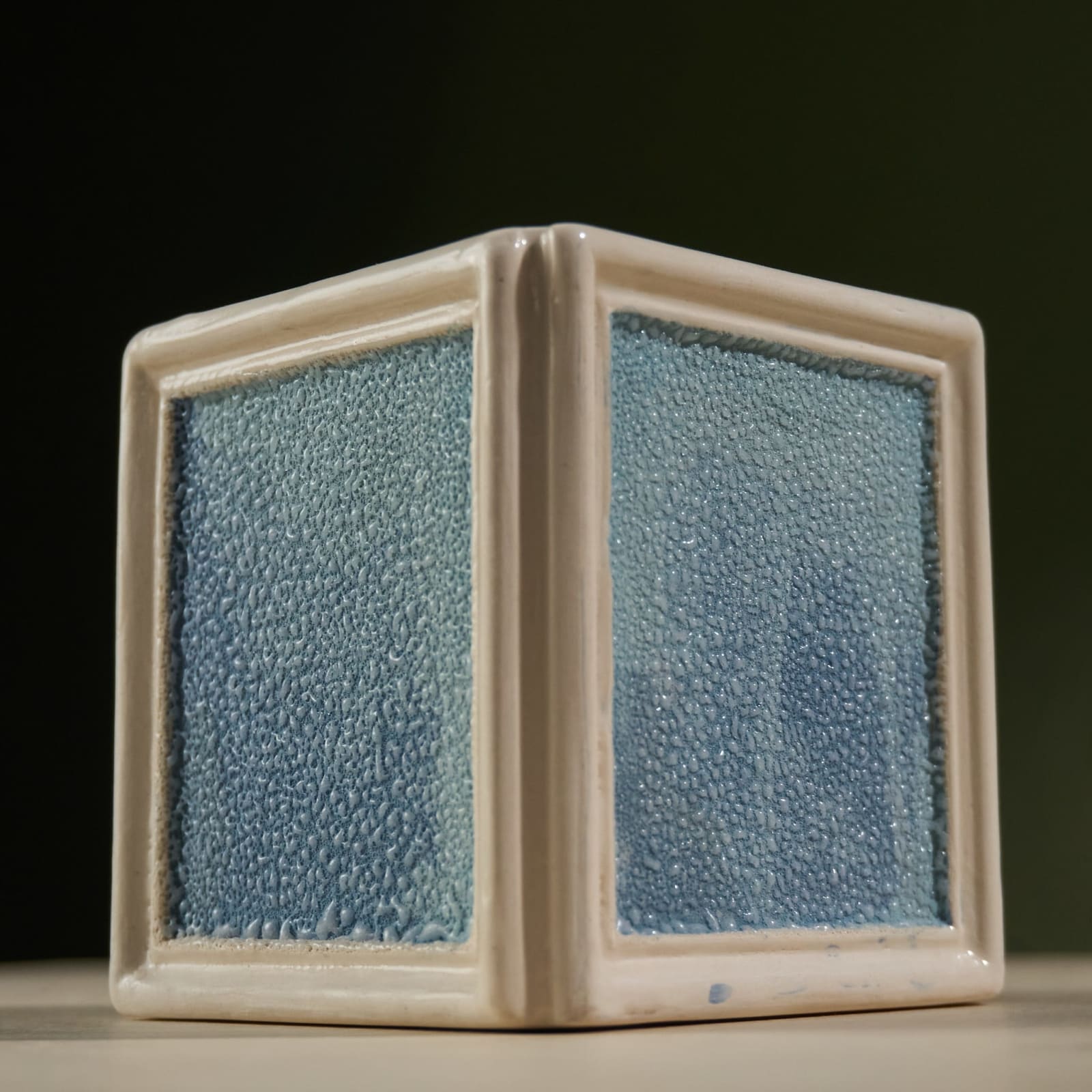 Eunsol Kim, 'Window' Series W2, Glazed Ceramic Sculpture in Beige and Blue, The Netherlands, 2025