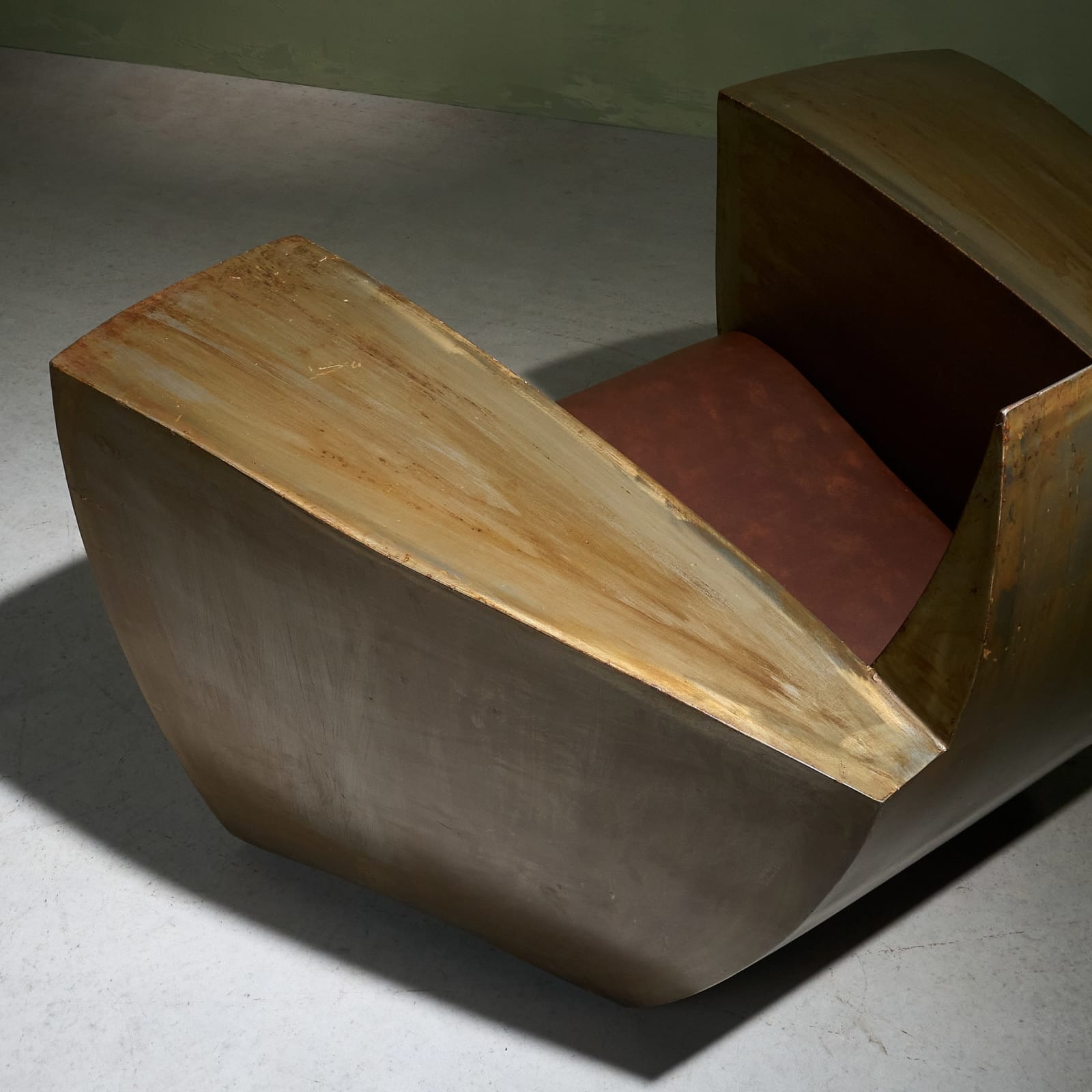 Jonathan Singleton, 'Easy One' Armchair in Patinated Steel and Leather, UK/Spain, 1990s