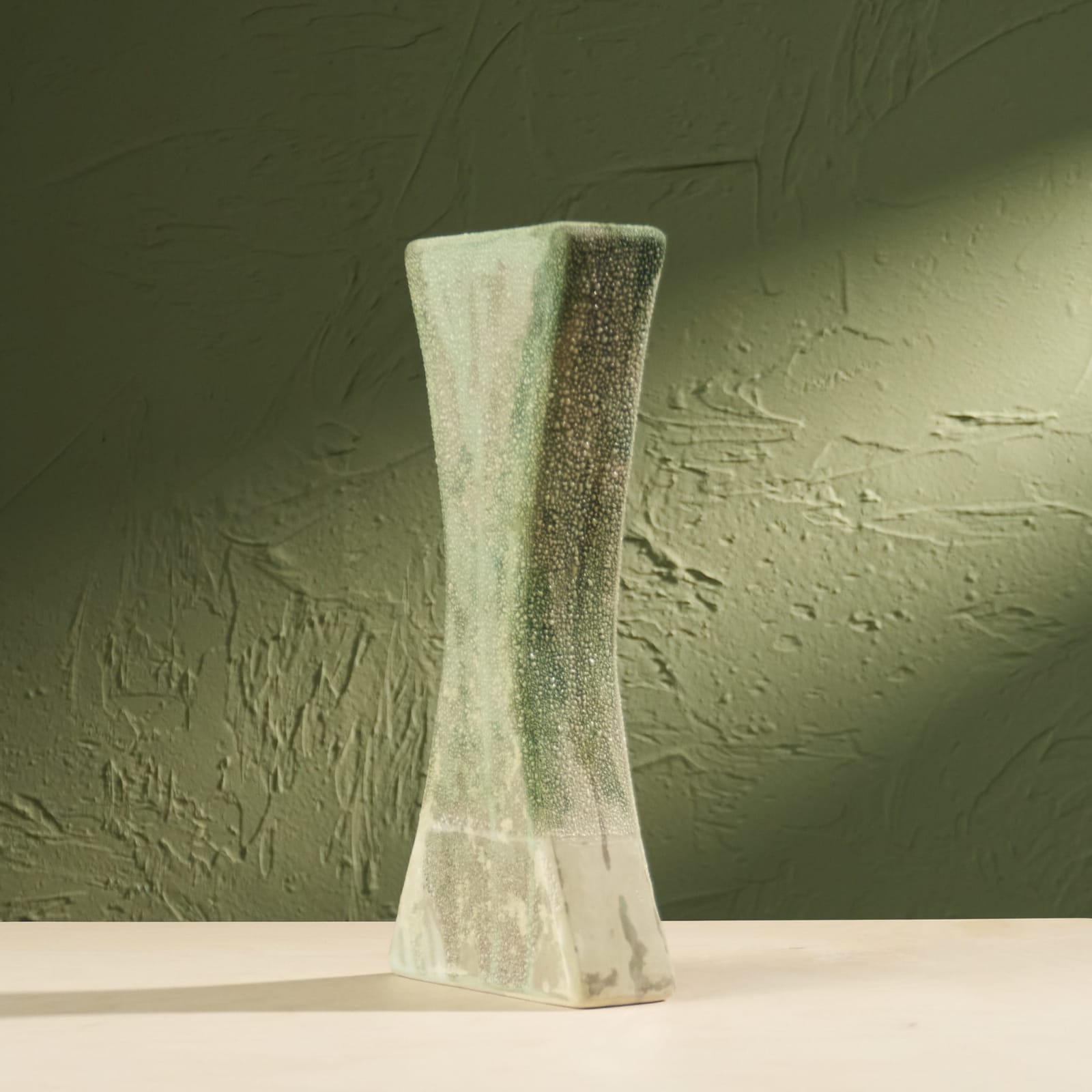 Eunsol Kim, 'Condensation' Series C4, Glazed Ceramic Sculpture in Green, The Netherlands, 2025