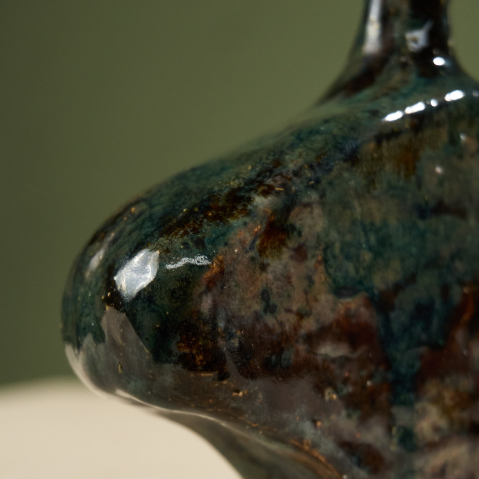 Willem van Hooff, Tiny Core Vessel, Glazed Earthenware, The Netherlands, 2020s
