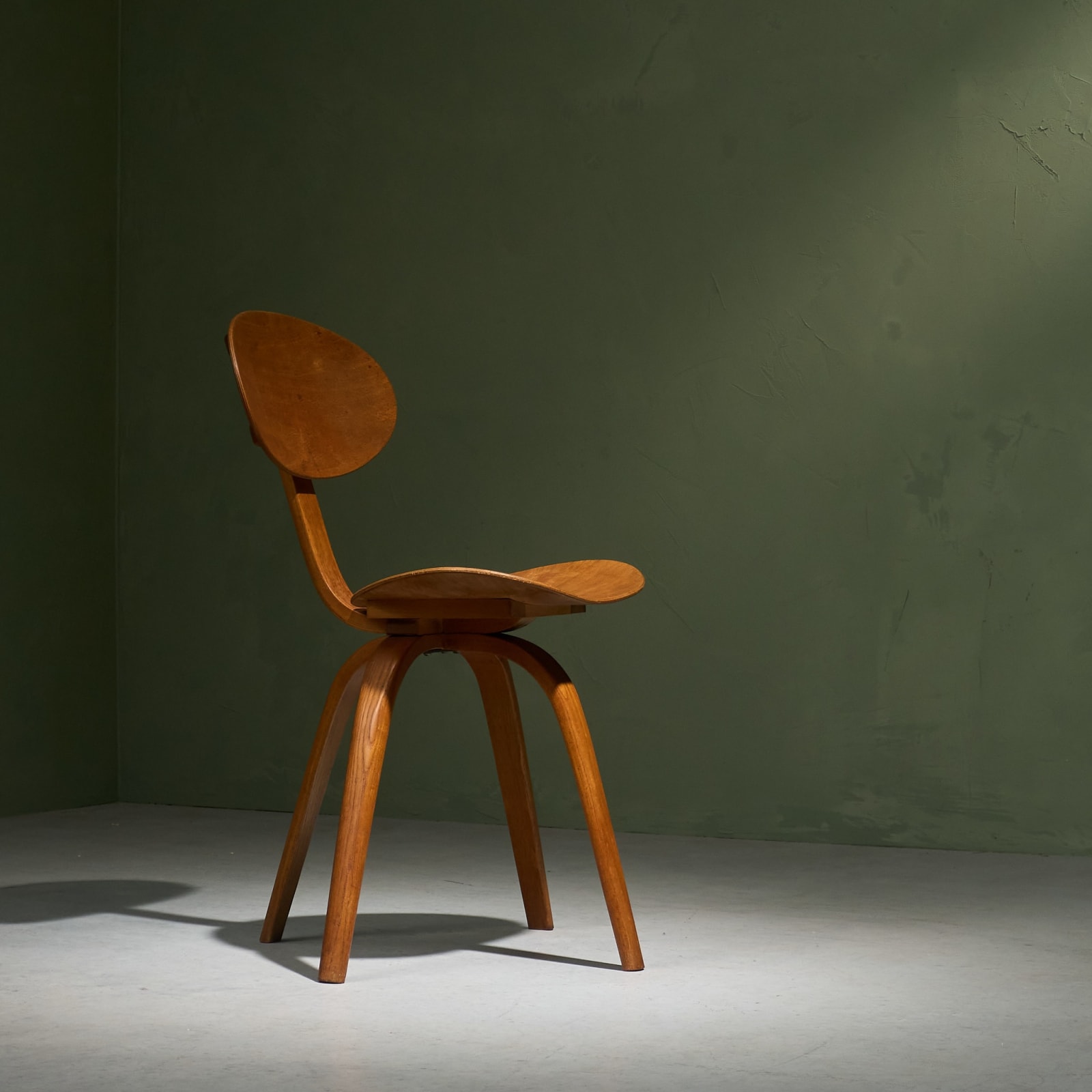 Hugues Steiner, Early 'Bow-Wood No. 03' Side Chair, France, Late 1940's