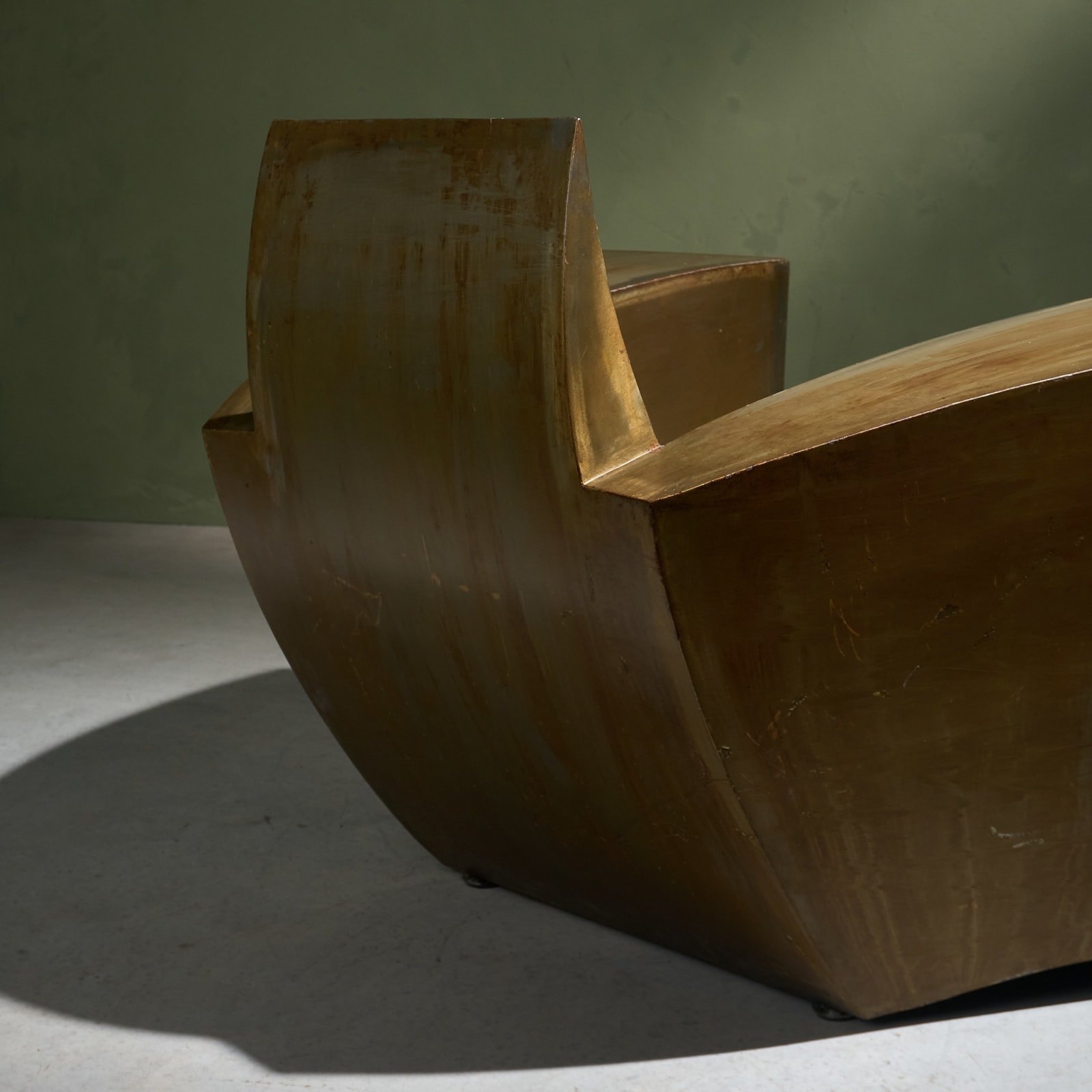 Jonathan Singleton, 'Easy One' Armchair in Patinated Steel and Leather, UK/Spain, 1990s