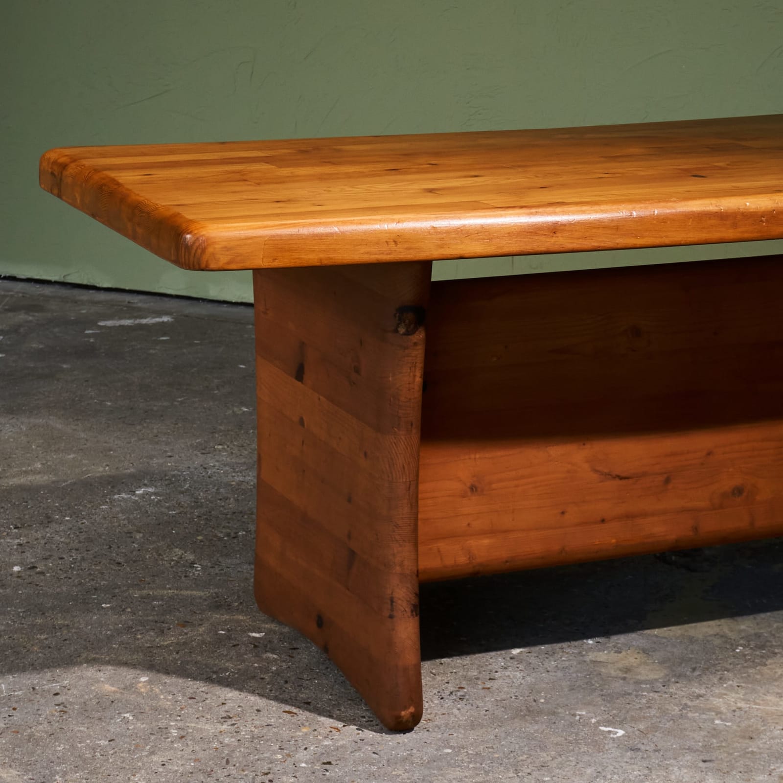 Architectural 'Forme Libre' Writing Desk in Solid Pine , France, 1960s
