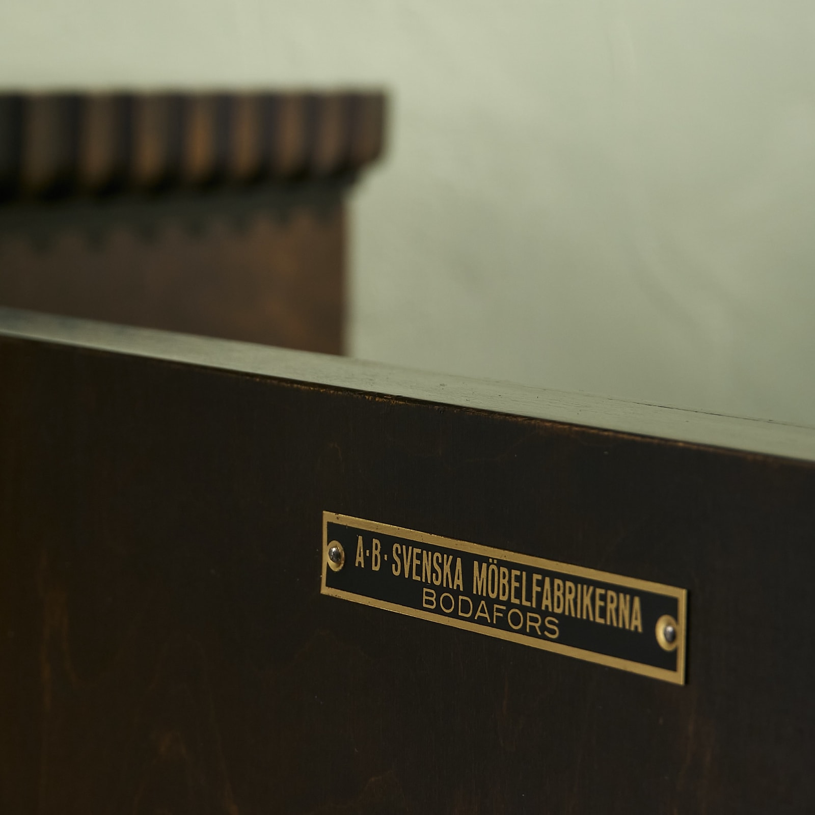 A.B. Svenska Möbelfabrikerna Bodafors, Cabinet with Decorative Carvings in Stained Birch , 1920/30s