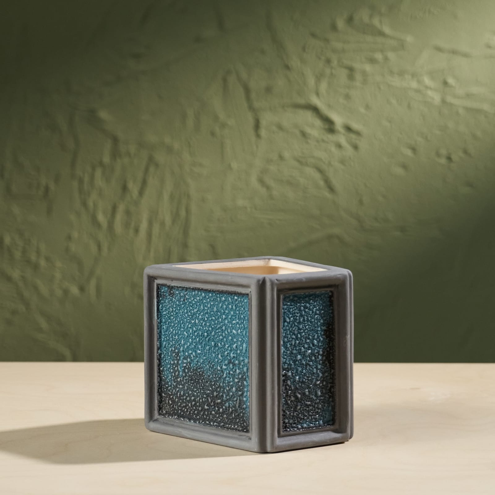 Eunsol Kim, 'Window' Series W2, Glazed Ceramic Sculpture in Black and Blue, The Netherlands, 2025