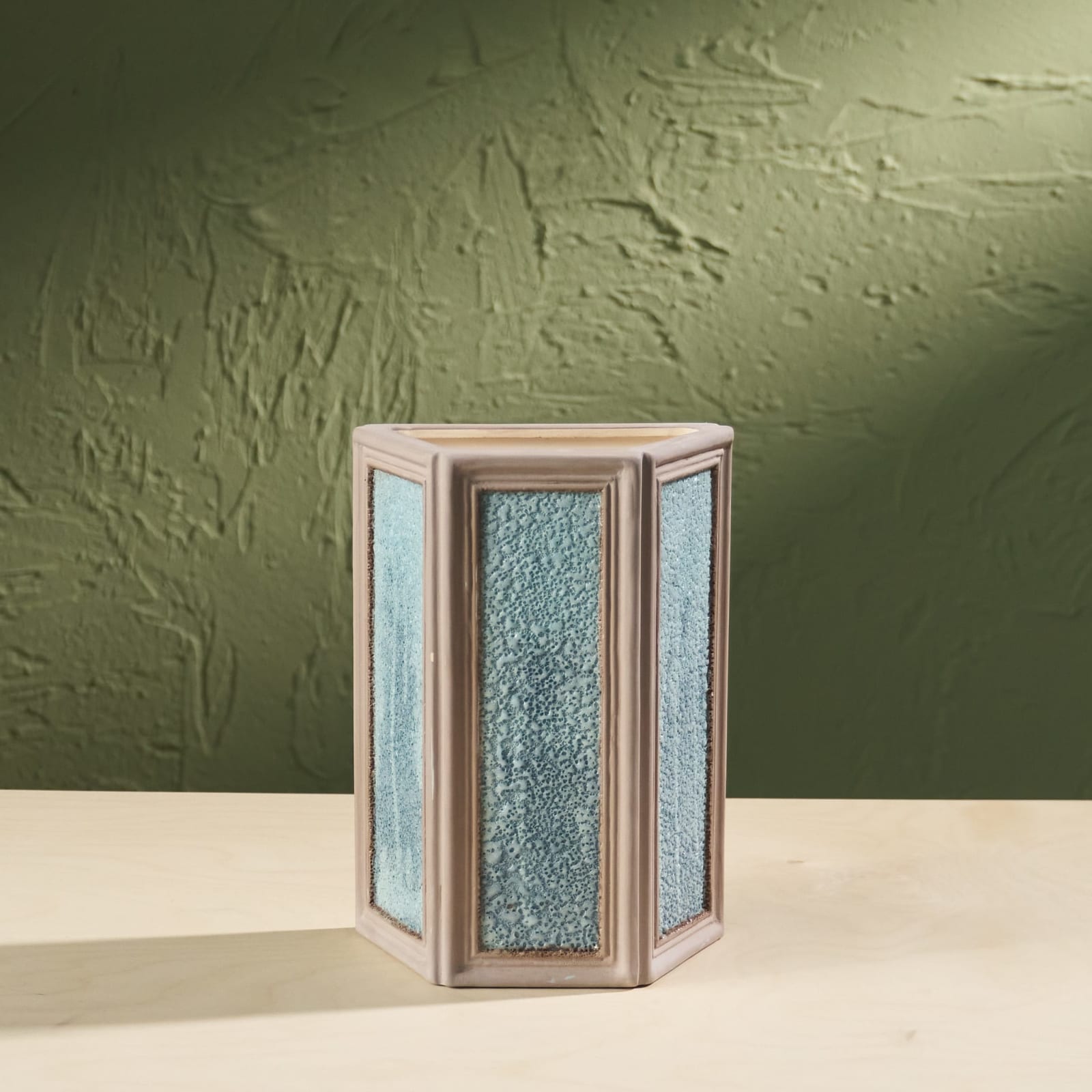 Eunsol Kim, 'Window' Series W1, Glazed Ceramic Sculpture in Grey and Blue, The Netherlands, 2025