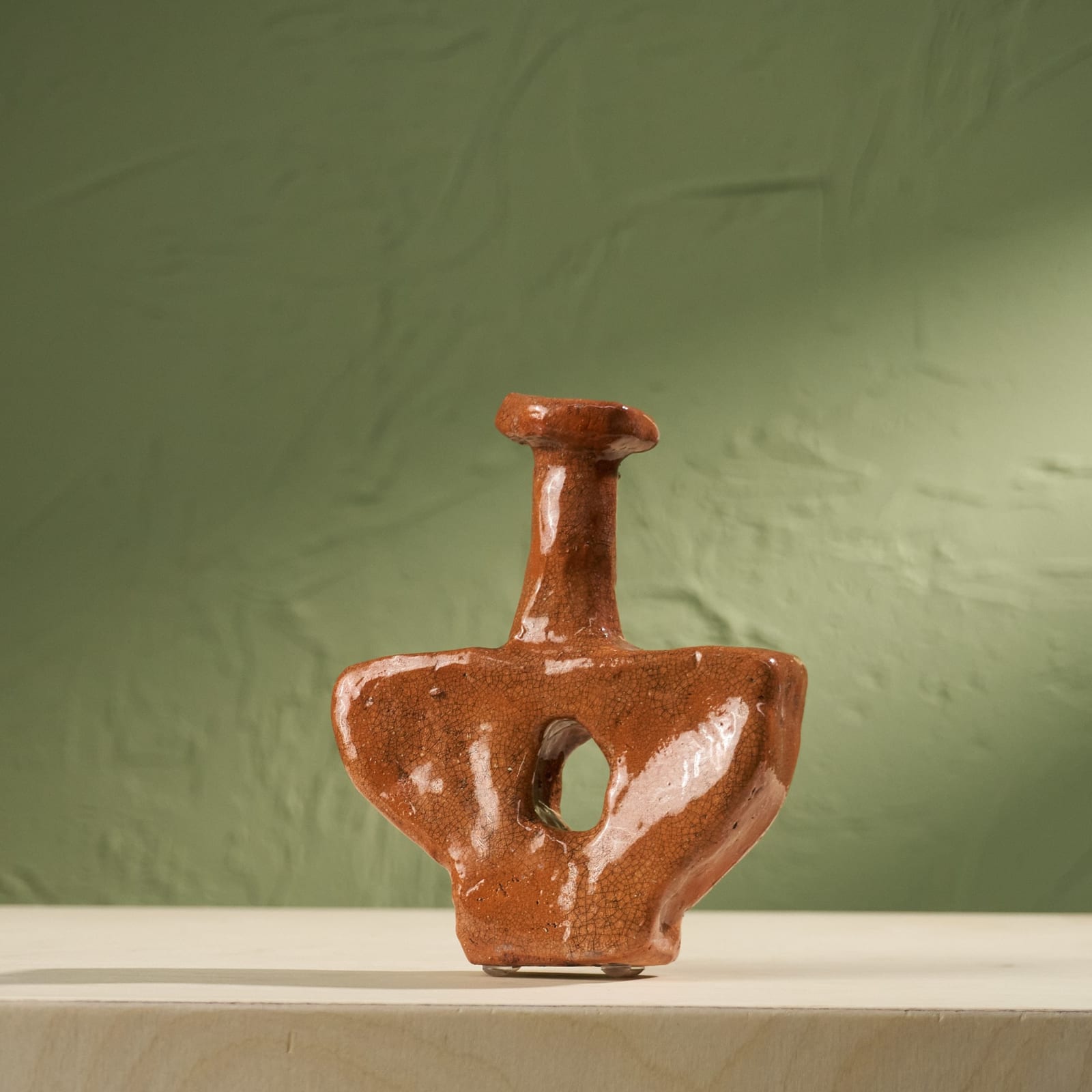 Willem van Hooff, Tiny Core Vessel, Glazed Earthenware, The Netherlands, 2020s