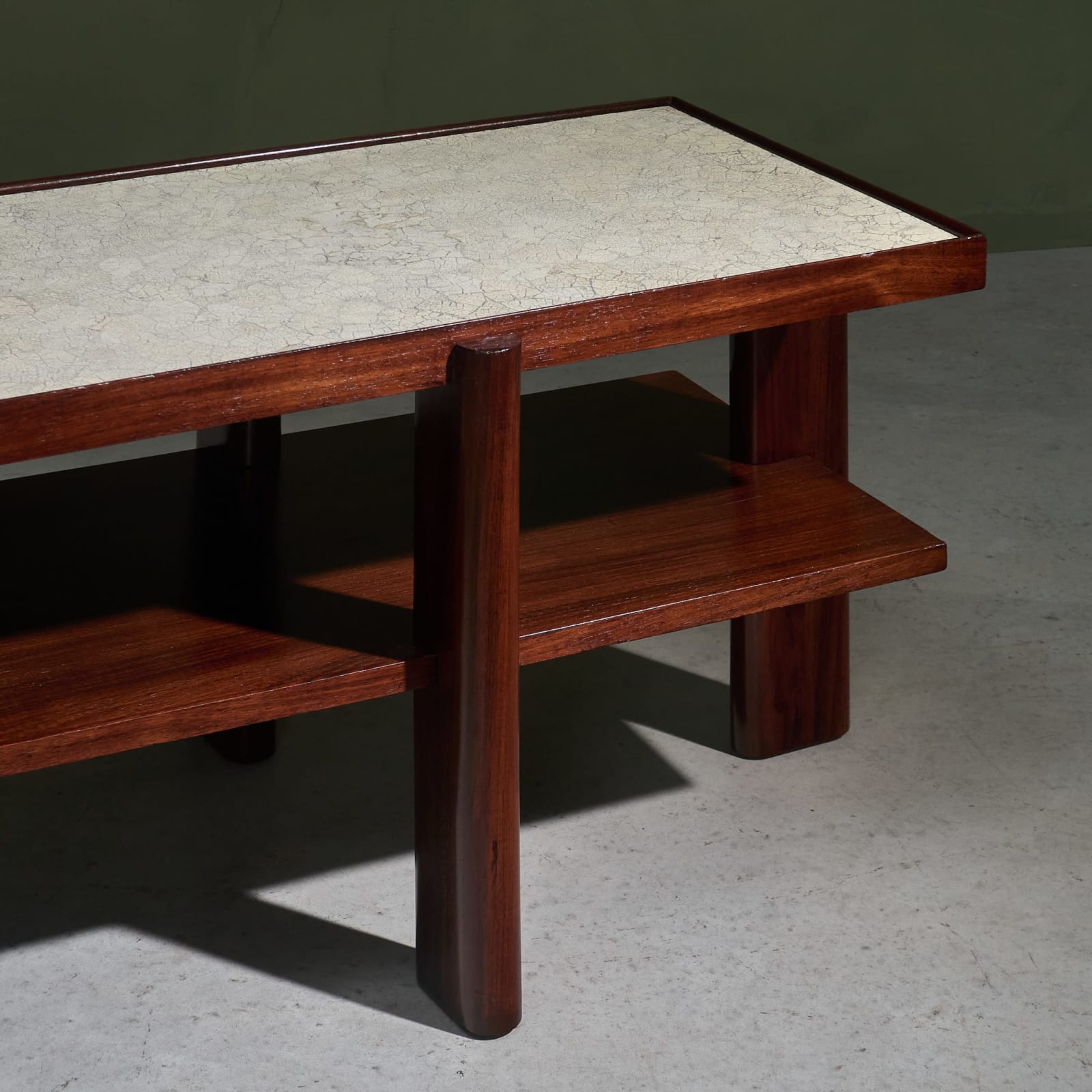 Aldo Tura, Early Unique Eggshell Side Table. Italy, 1940s