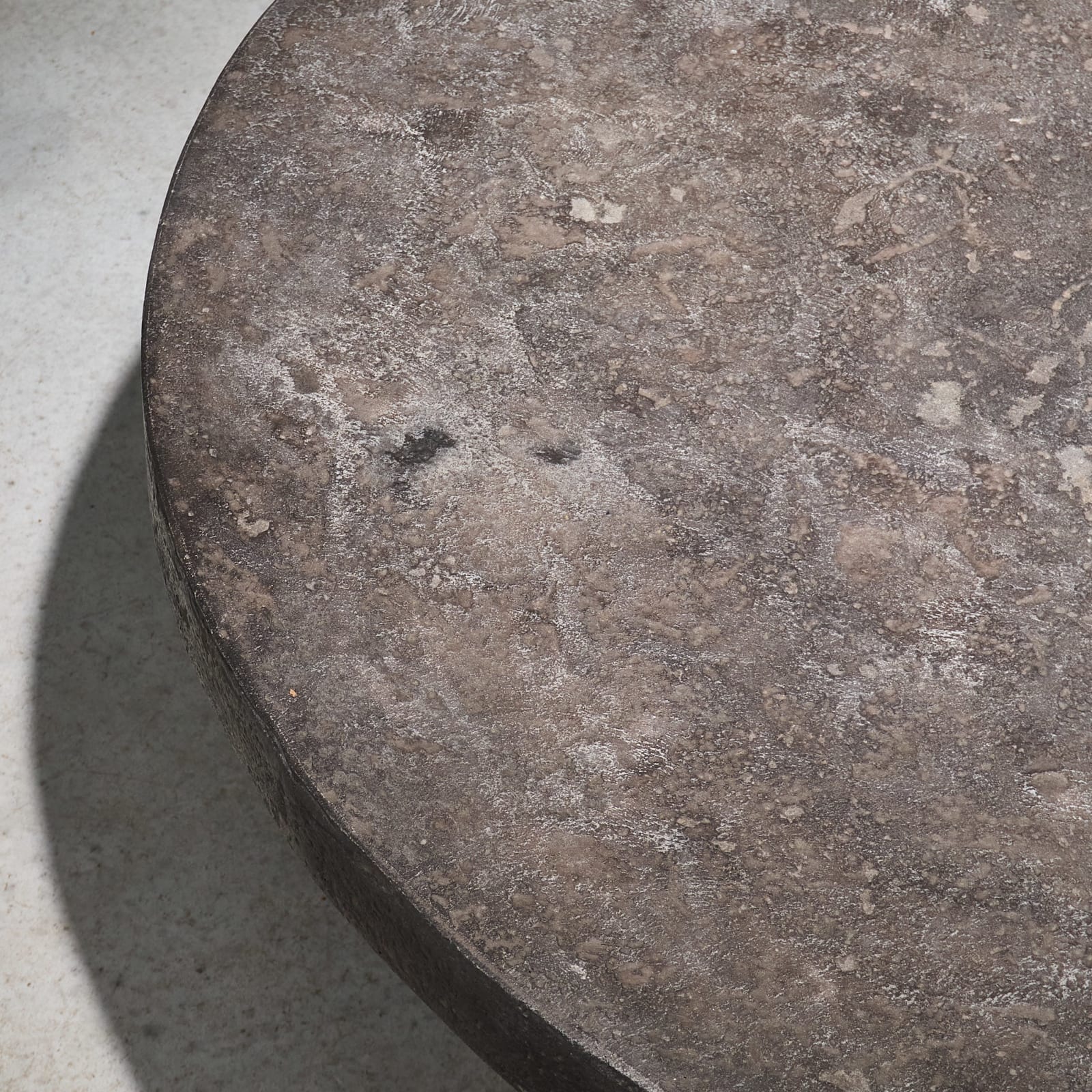 Circular Brutalist Coffee Table in Stone Composite Resin, Europe, 1970s