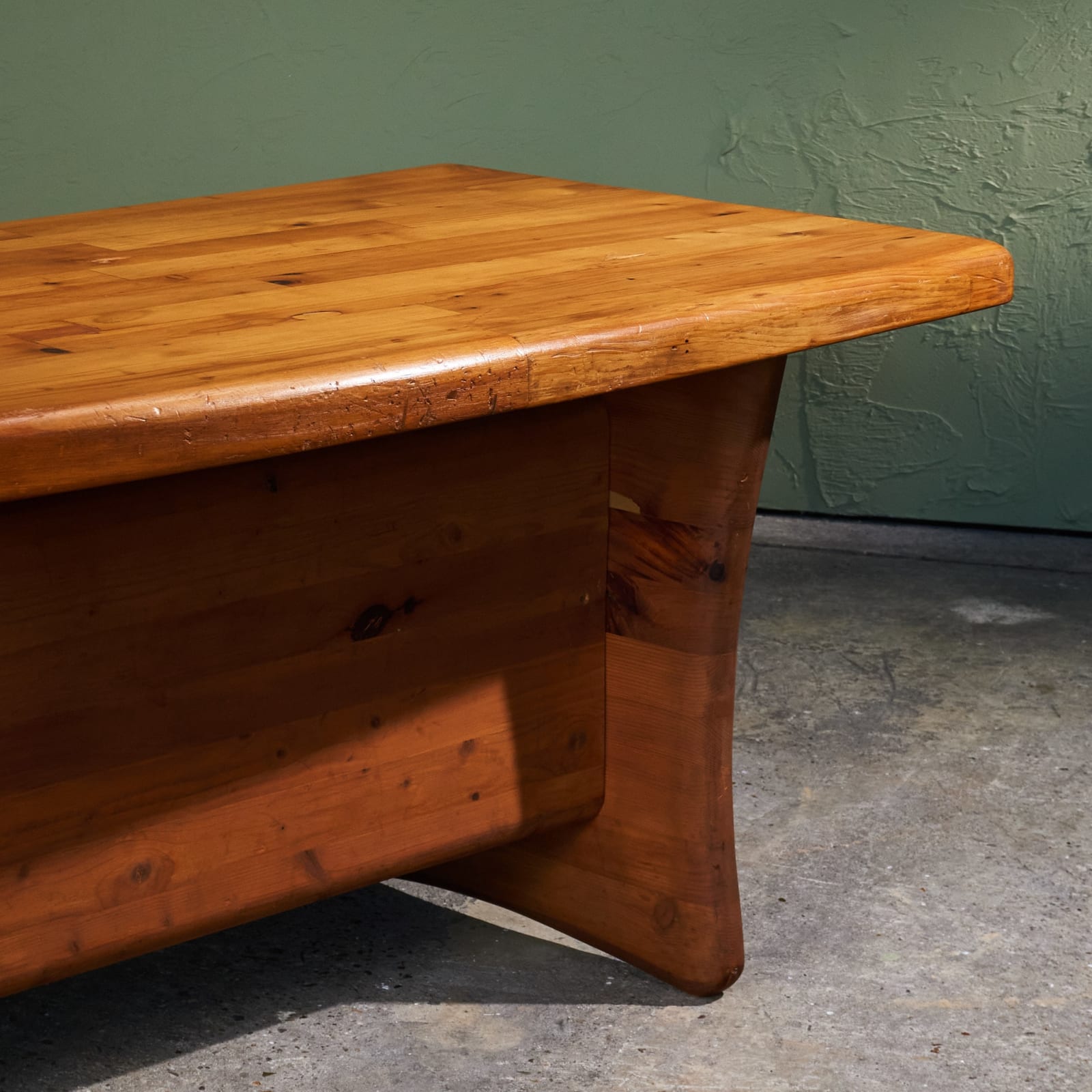 Architectural 'Forme Libre' Writing Desk in Solid Pine , France, 1960s