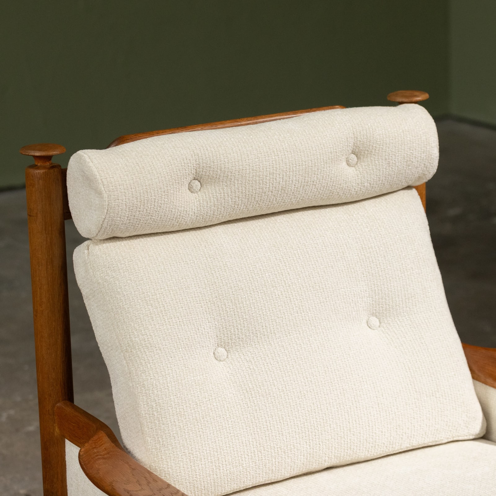 Unknown, Pair of Lounge Chairs in Off White Upholstery, Scandinavian, 1960-1970s