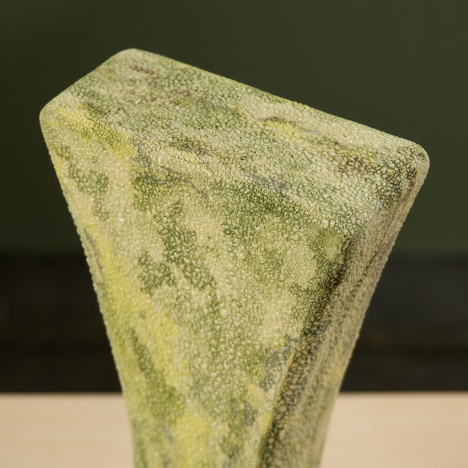Eunsol Kim, 'Condensation' Series C4, Glazed Ceramic Sculpture in Green, The Netherlands, 2025